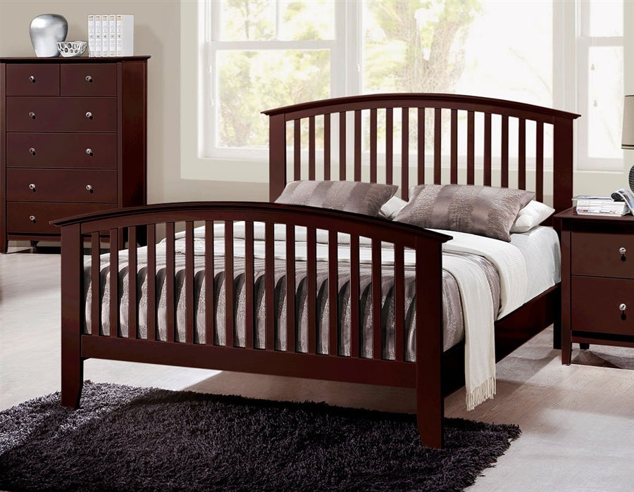 Lawson Solid Wood Full Size Bed Headboard And Footboard in Brown Finish