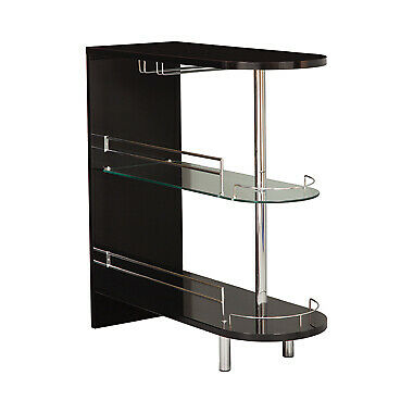 Coaster Modern Bar Unit With Wine Bottle Storage Glossy Black 101063