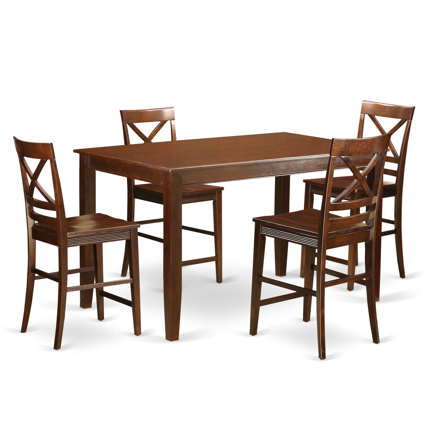 DUQU5H-MAH-W 5 Pc counter height pub set - Small Kitchen Table and 4 counter height Chairs.