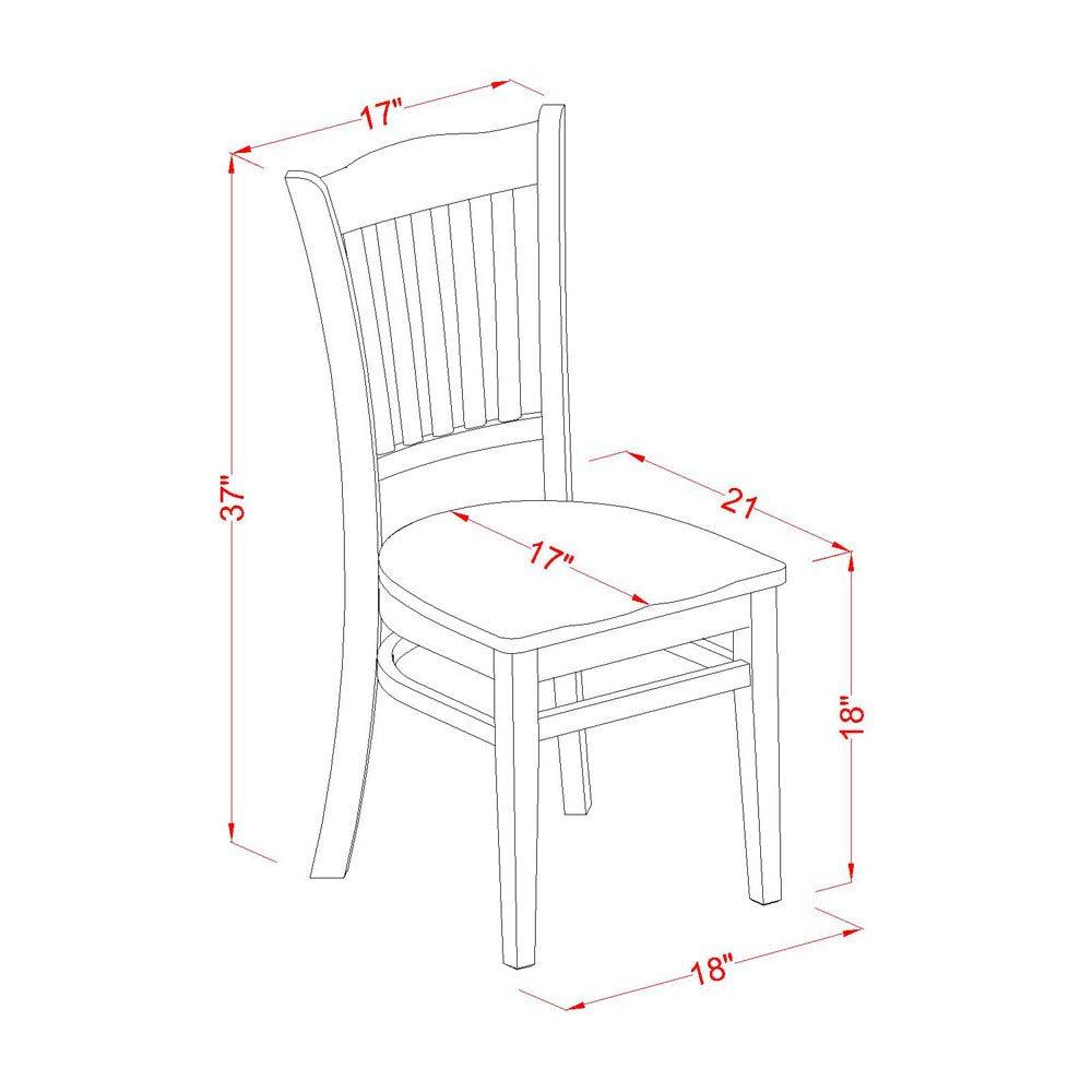 GRC-MAH-W Groton Dining Chair With Wood Seat In Mahogany Finish