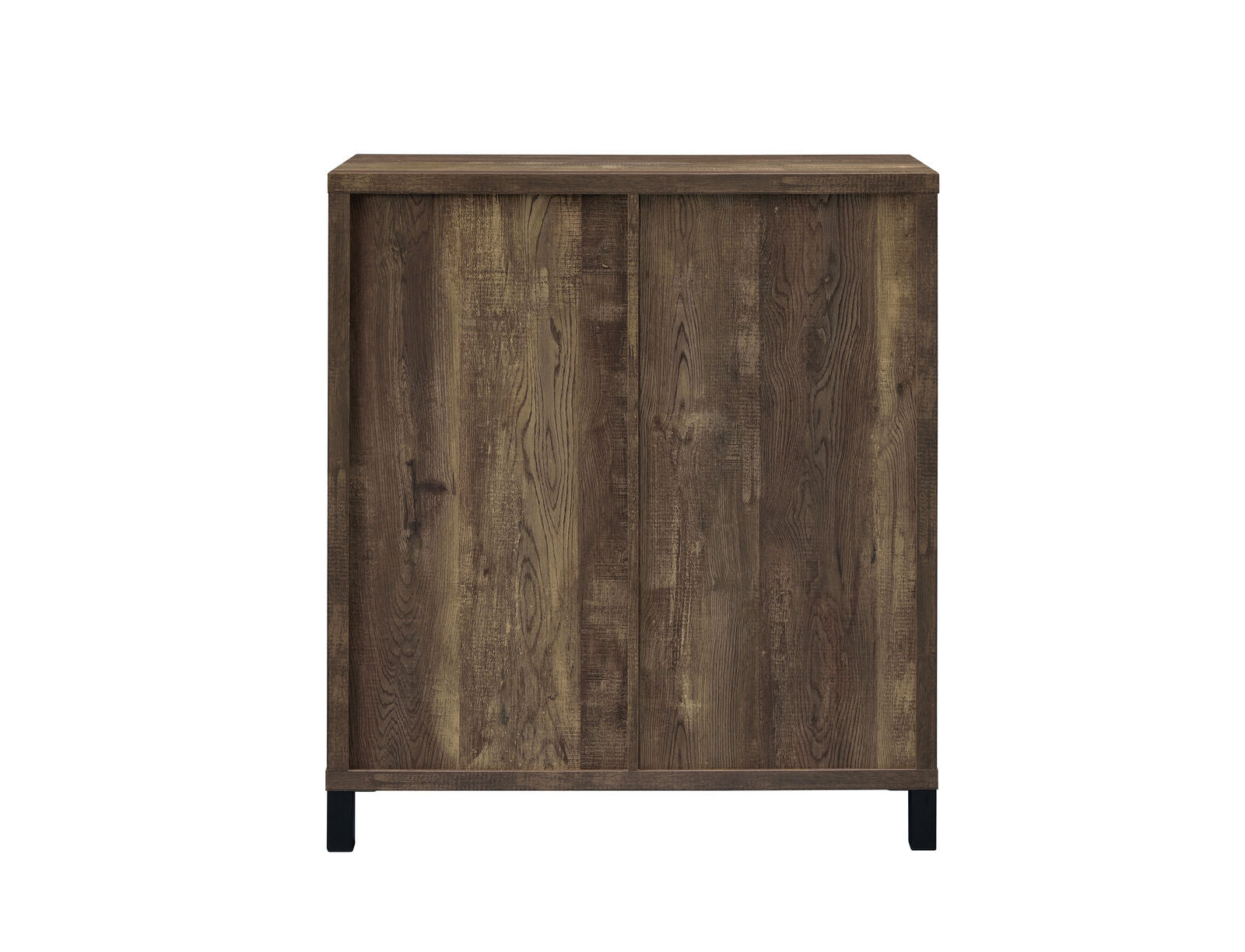 Coaster Country Rustic Farmhouse Sliding Barn Door Bar Cabinet Wine Storage Oak