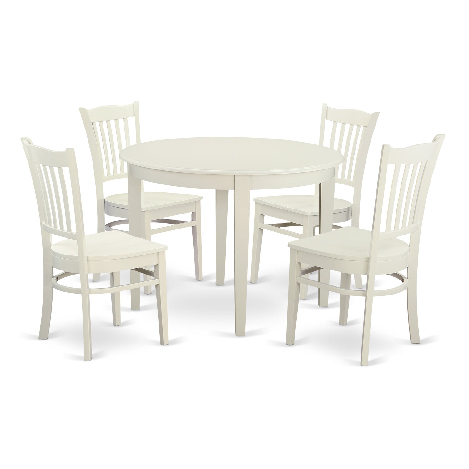 BOGR5-WHI-W 5 Pc Dinette set - Small Kitchen Table and 4 Dining Chairs