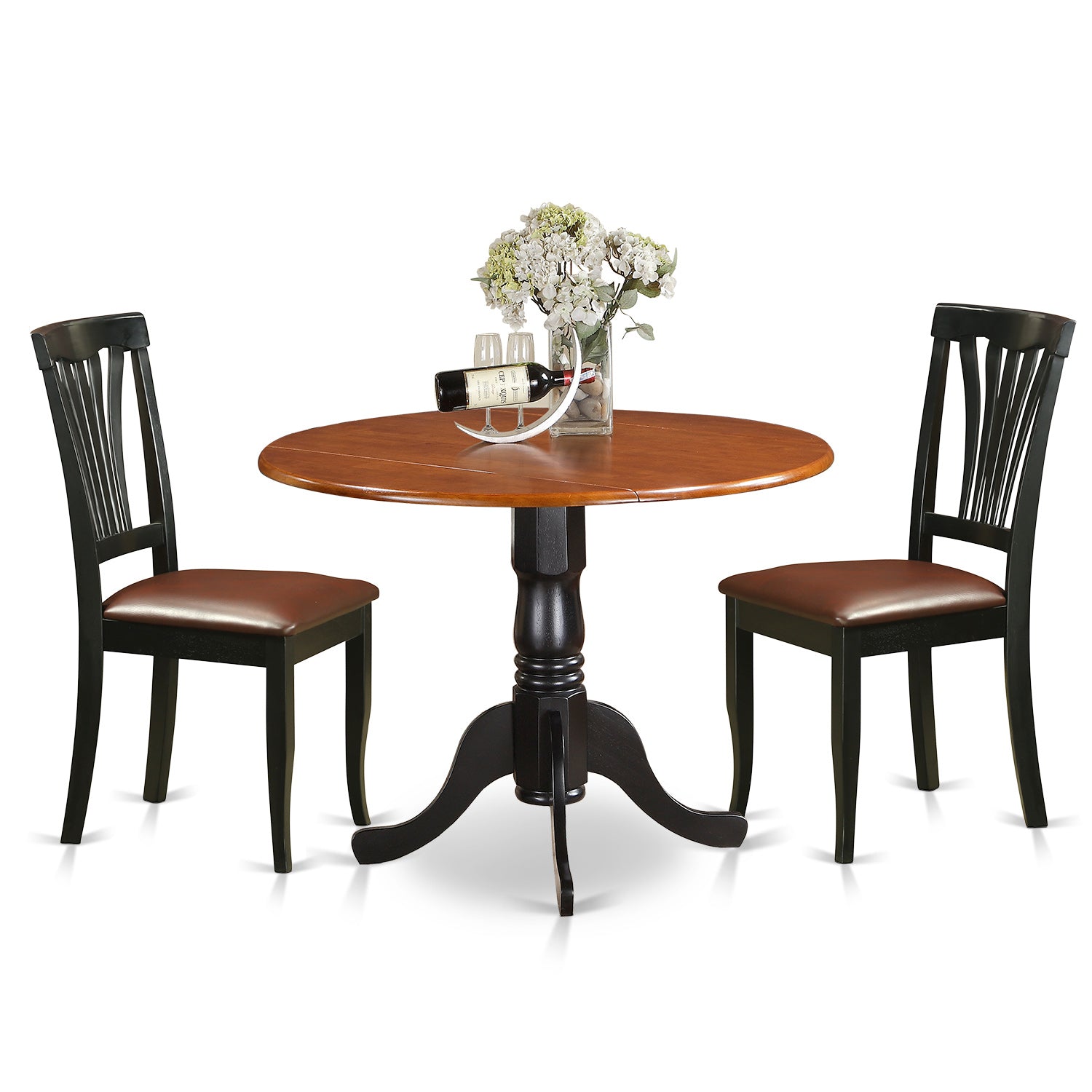 DLAV3-BCH-LC 3 PC Kitchen Table set-Dining Table and 2 Kitchen Chairs