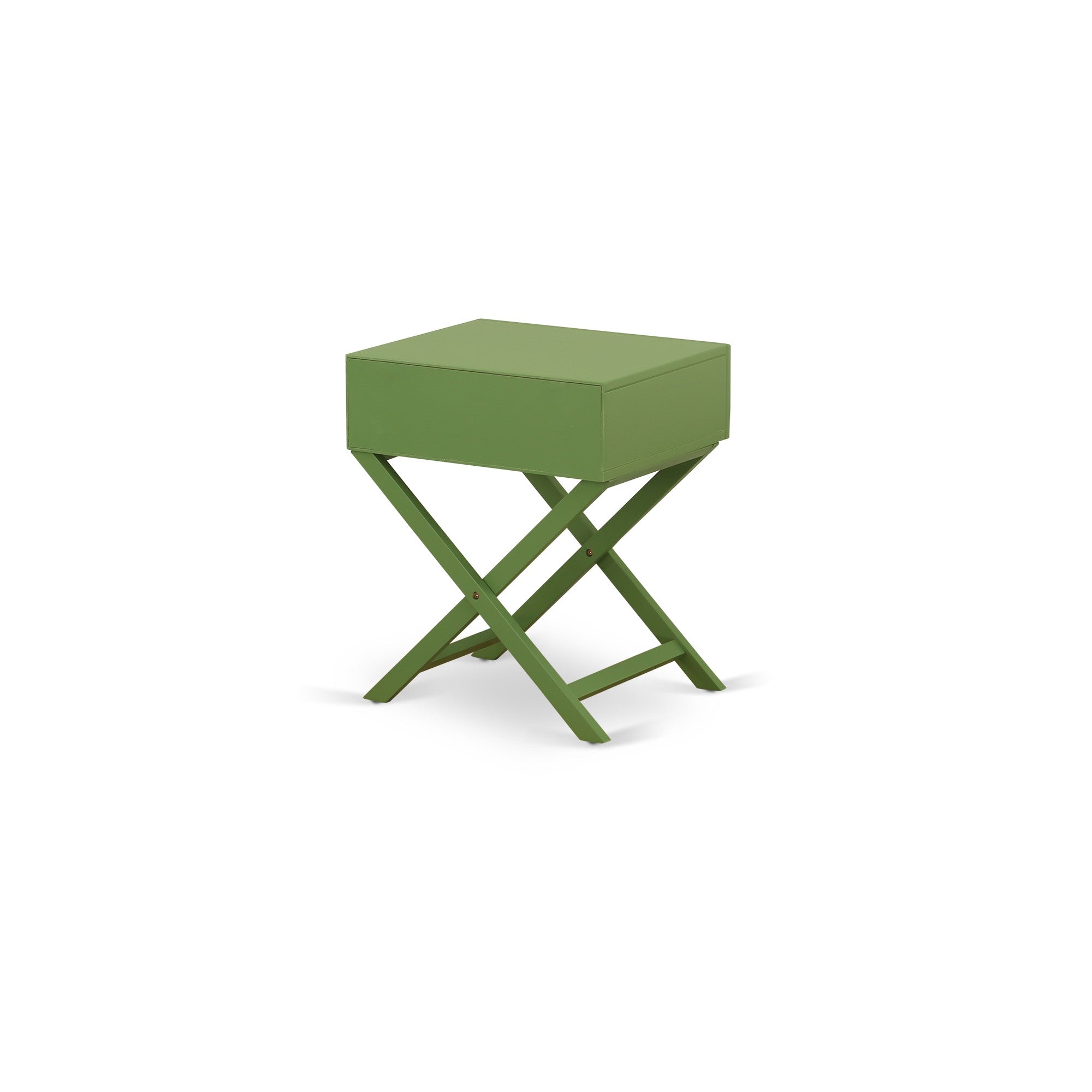 Hamilton Square Night Stand End Table With Drawer in Clover Green Finish