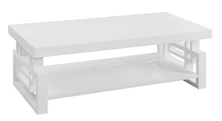 Coaster Contemporary Rectangular Coffee Table High Glossy White