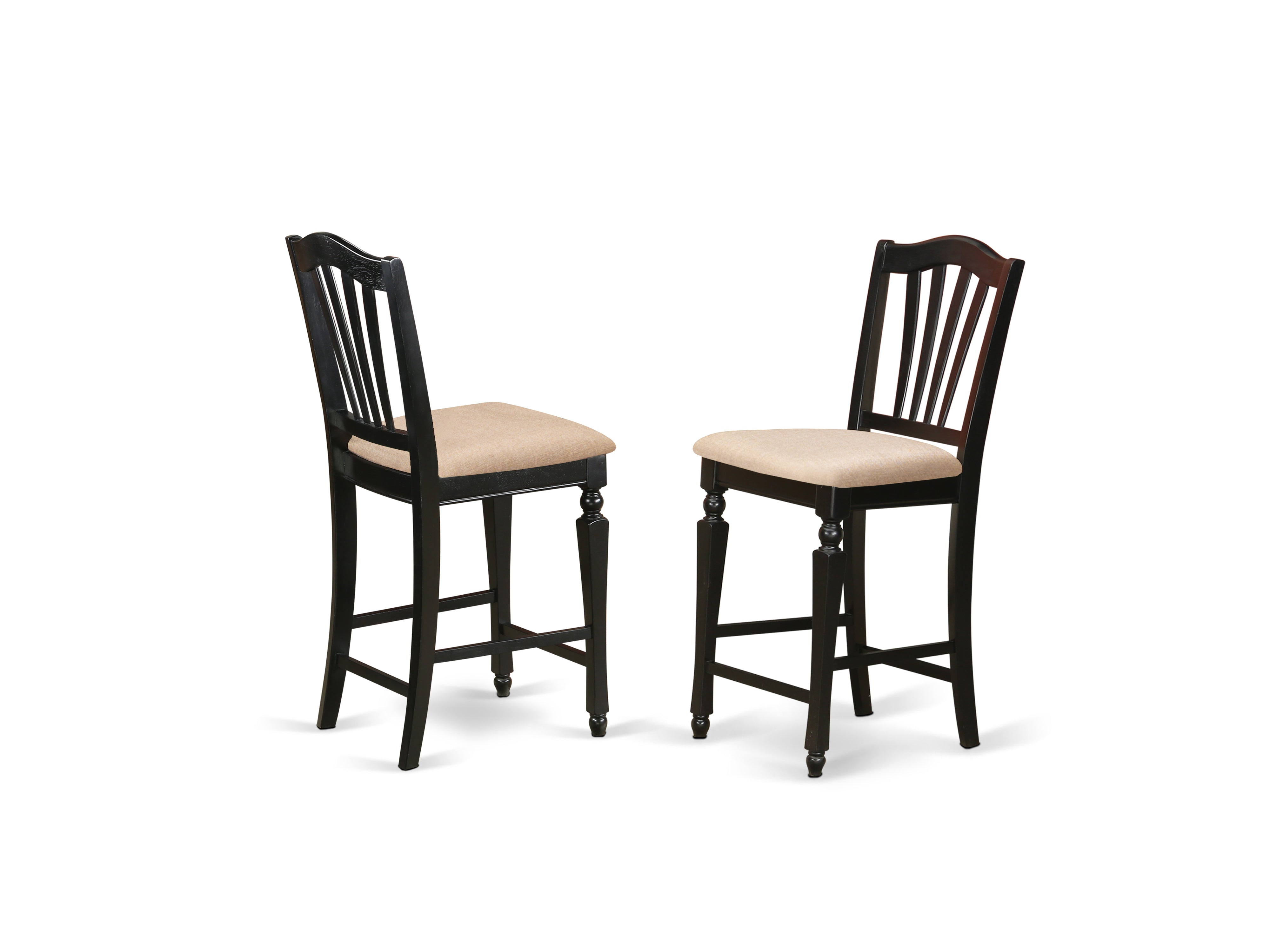 CHEL7-BLK-C 7 Pc Counter height Table set-Square pub Table and 6 counter height Chairs