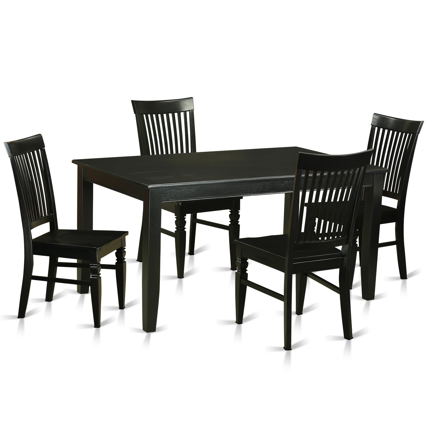 DUWE5-BLK-W 5 PC dinette Table set for 4-Kitchen Table and 4 Dining Chairs