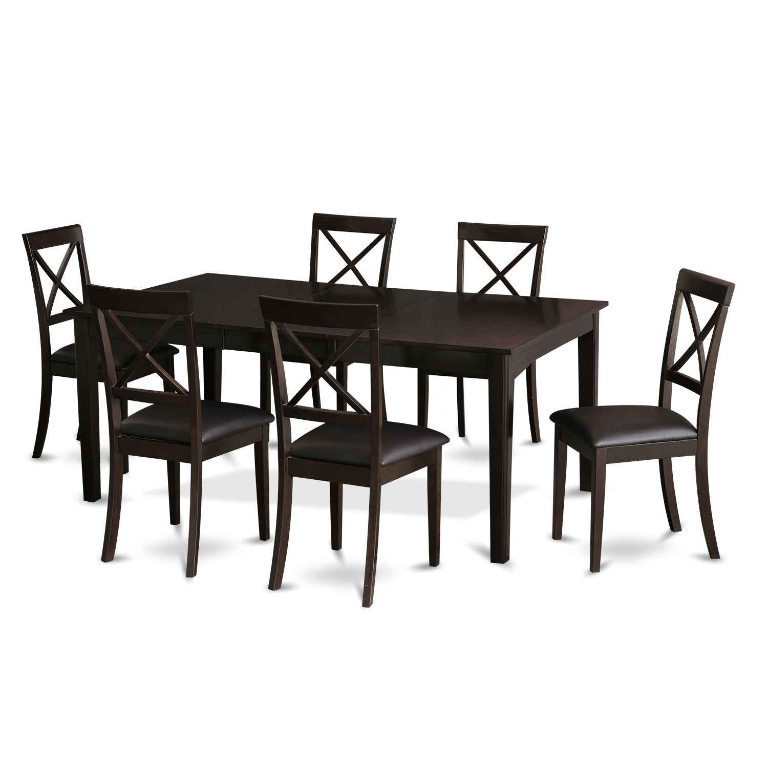 HEBO7-CAP-LC 7 Pc Dining room set-Dinette Table with Leaf and 6 Dinette Chairs.