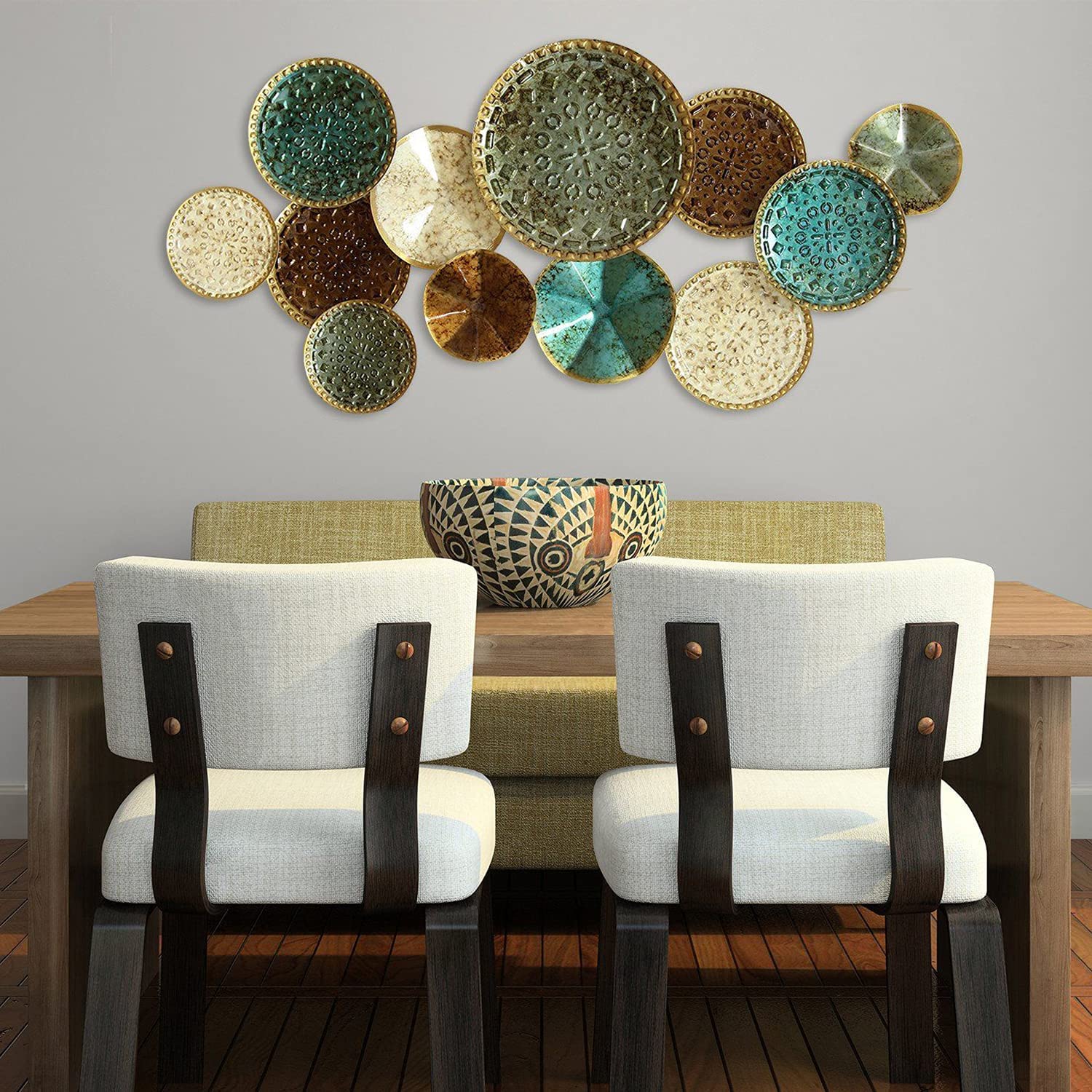 Stratton Home Decor Multicolor Centerpiece Multi Plate Rustic Wall Art