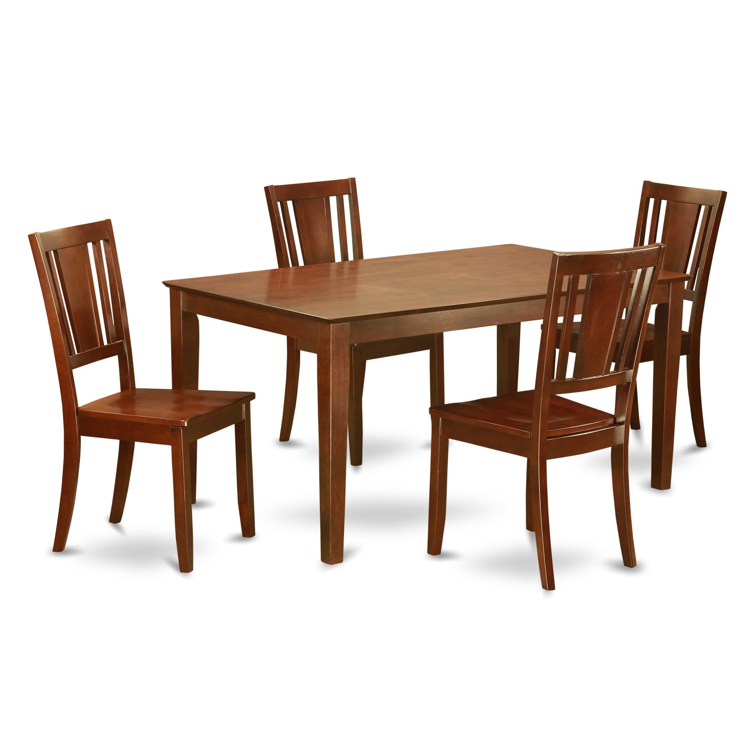 CADU5-MAH-W 5 PC Dining Room set - Dining Table and 4 Dining Chairs