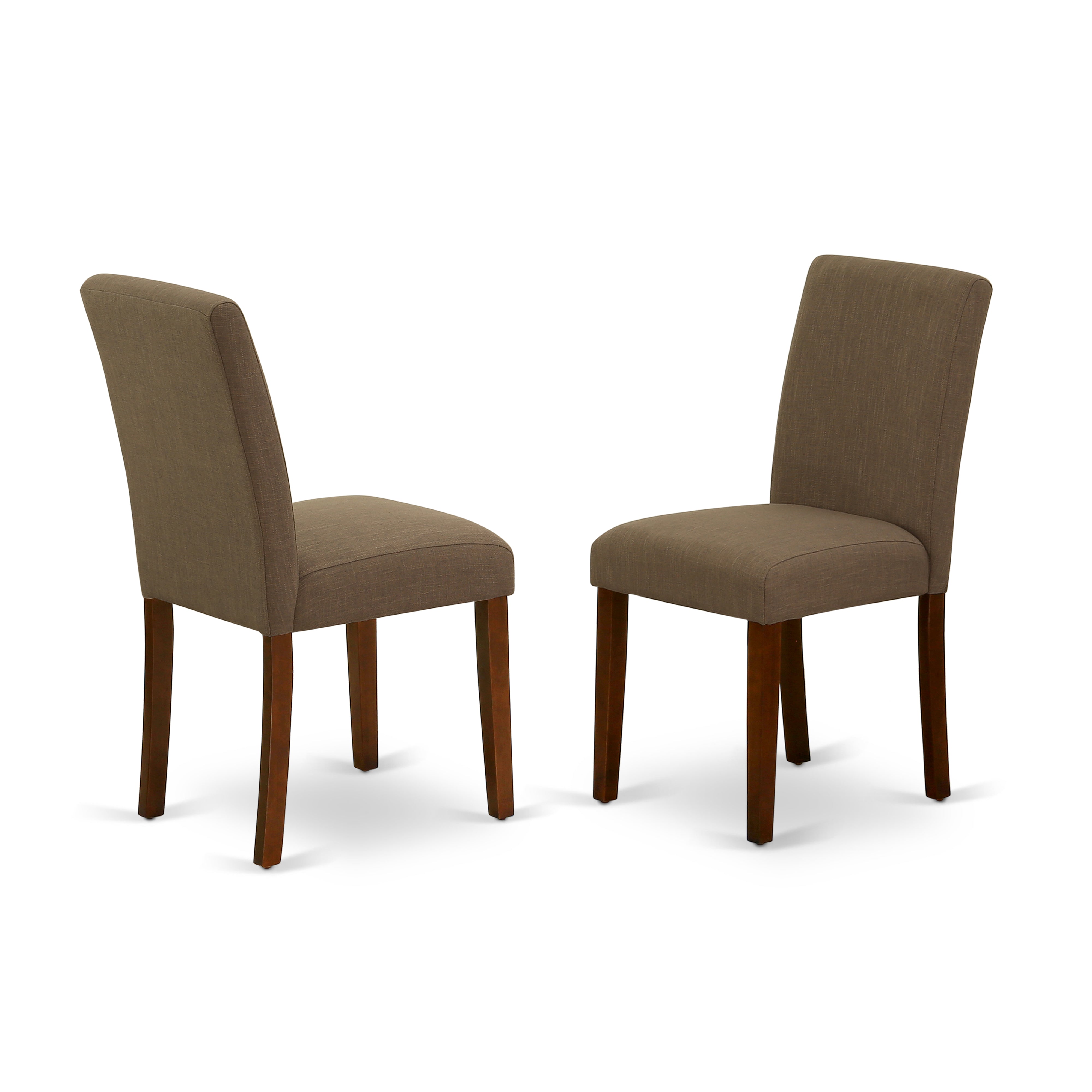 ANAB5-MAH-18 5Pc Round 36" Table And 4 Parson Chair With Mahogany Leg And Linen Fabric Coffee