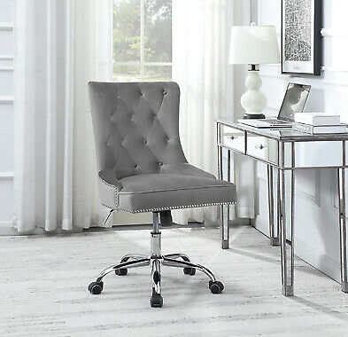 Julius Upholstered Tufted Office Chair Gray and Chrome