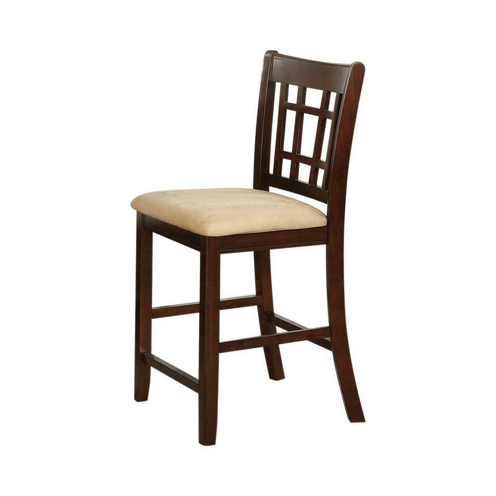 Lavon 24″ Counter Lattice back Dining Stools Tan And Brown (Set Of 2)