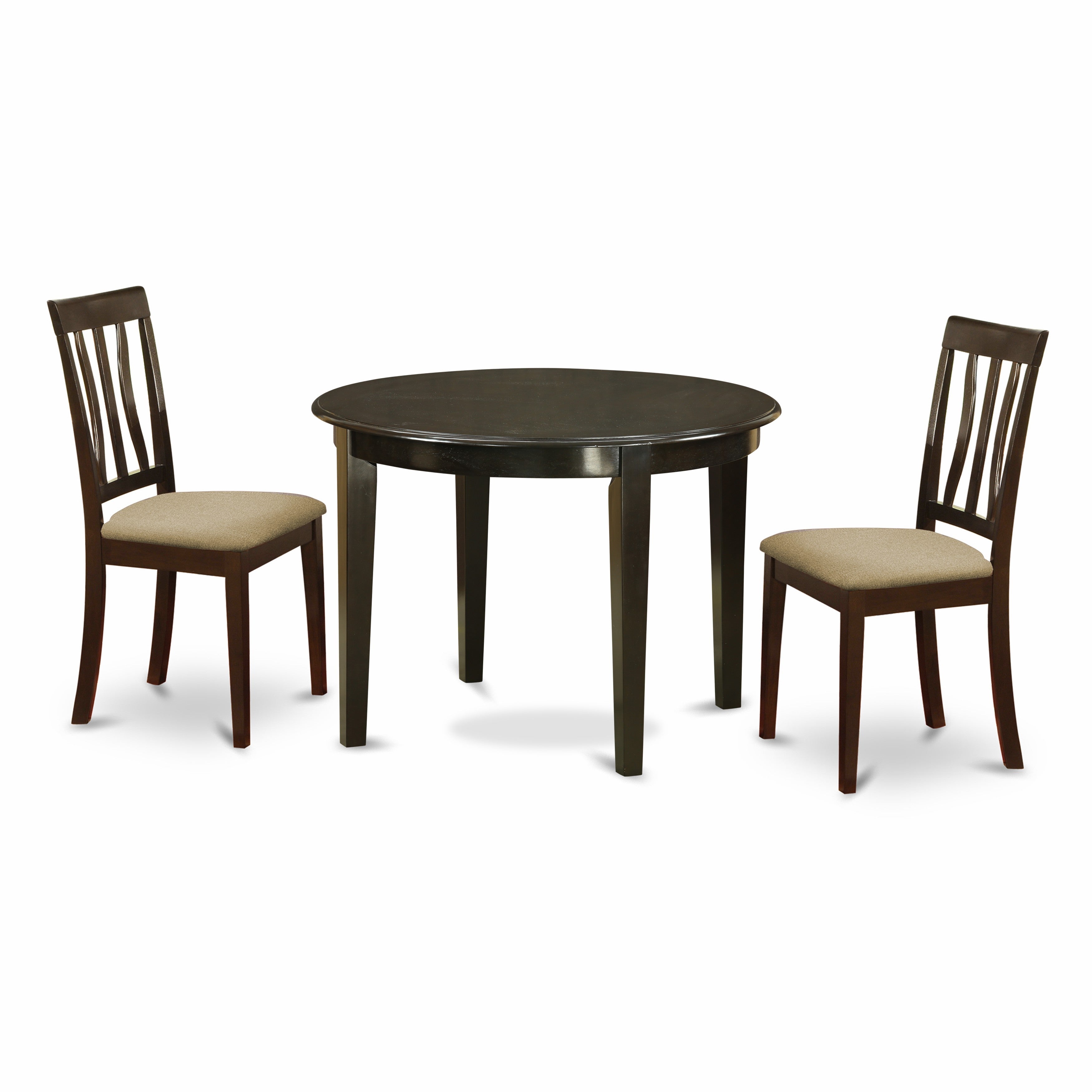 BOAN3-CAP-C 3 PC Kitchen Table set-Small round Table and 2 Kitchen Chairs