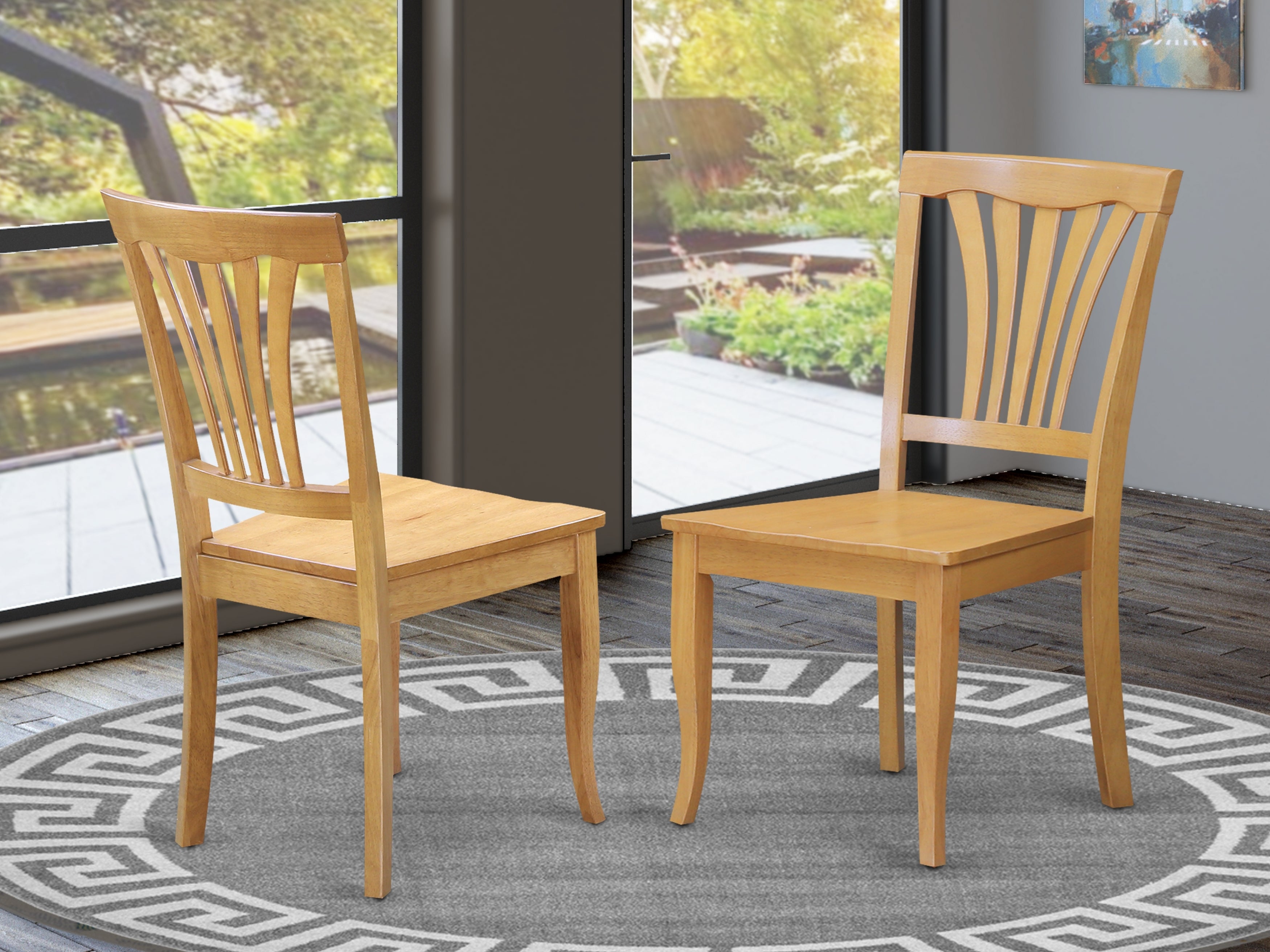 AVC-OAK-W Avon Dining Room Chair Wood Seat - Oak Finish