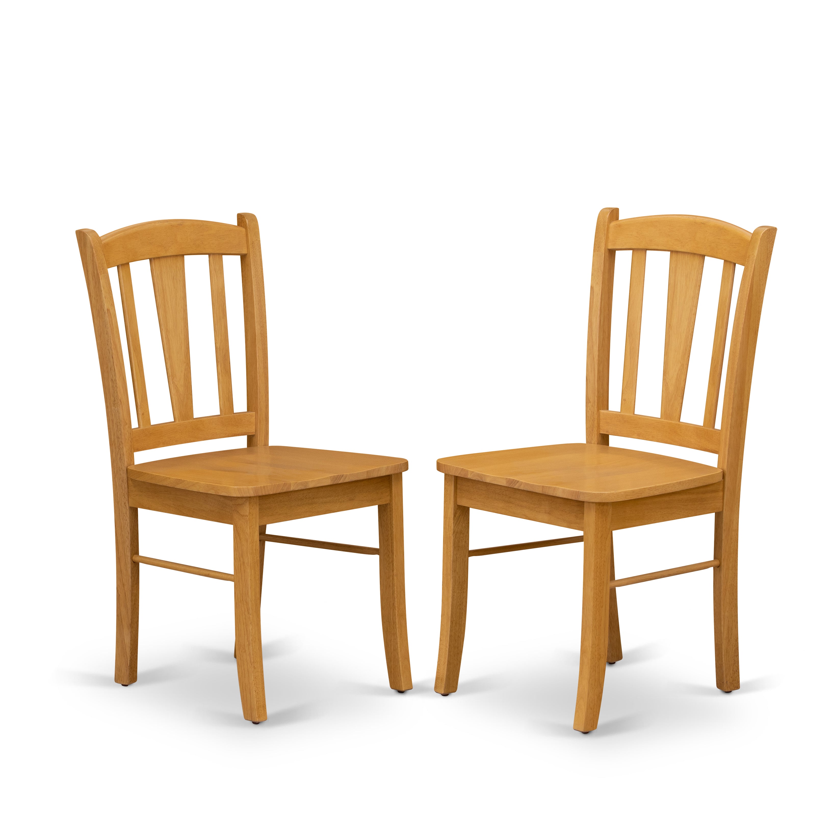 East West Furniture MZDL3-OAK-W 3Pc Dining Table Set Consists of a Dining Room Table and 2 Modern Dining Chairs with Wooden Seat, Drop Leaf Table with Panel Back Chairs, Oak Finish
