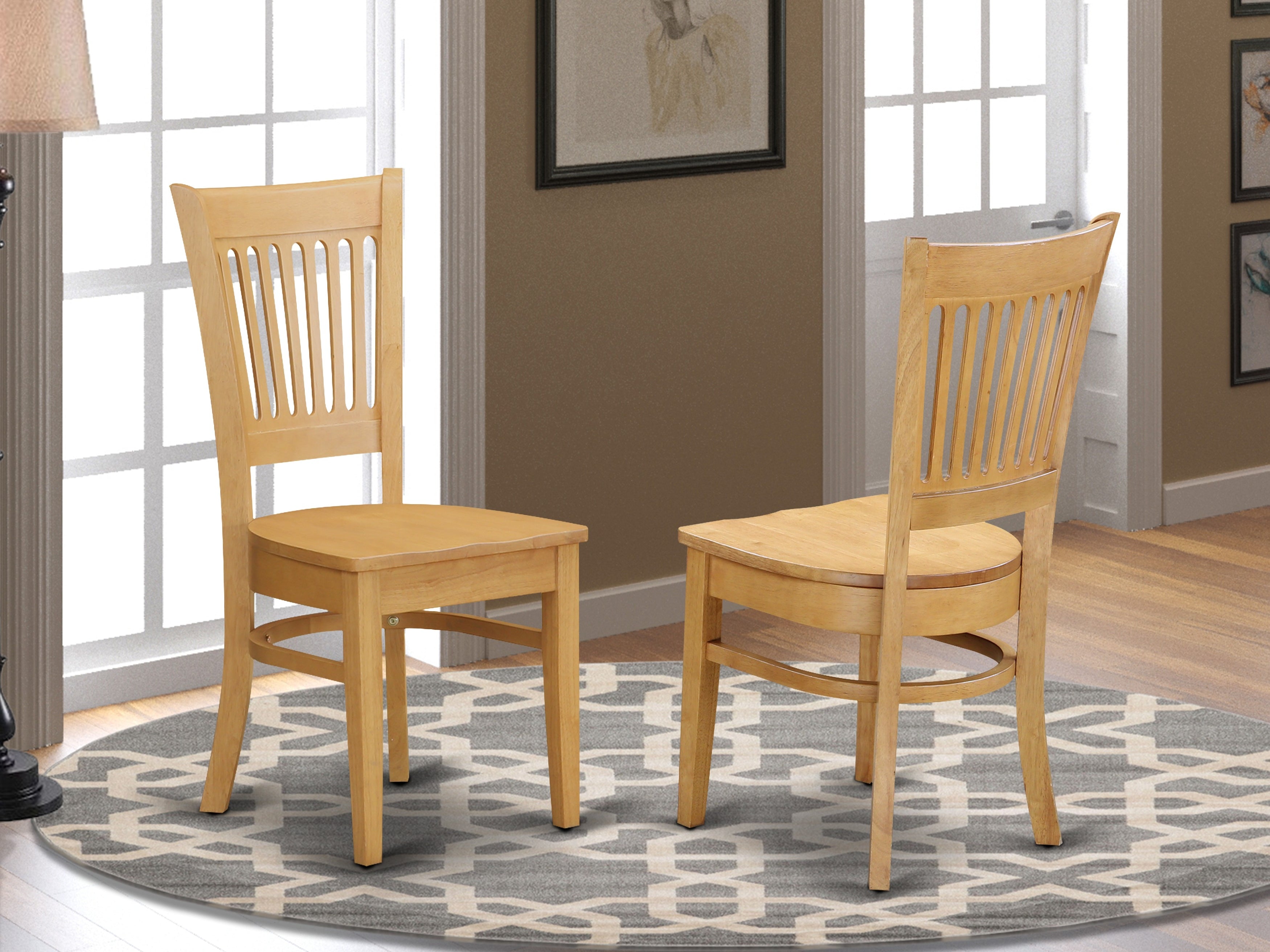 VAC-OAK-W Vancouver Wood Seat Kitchen dining Chairs in Oak Finish