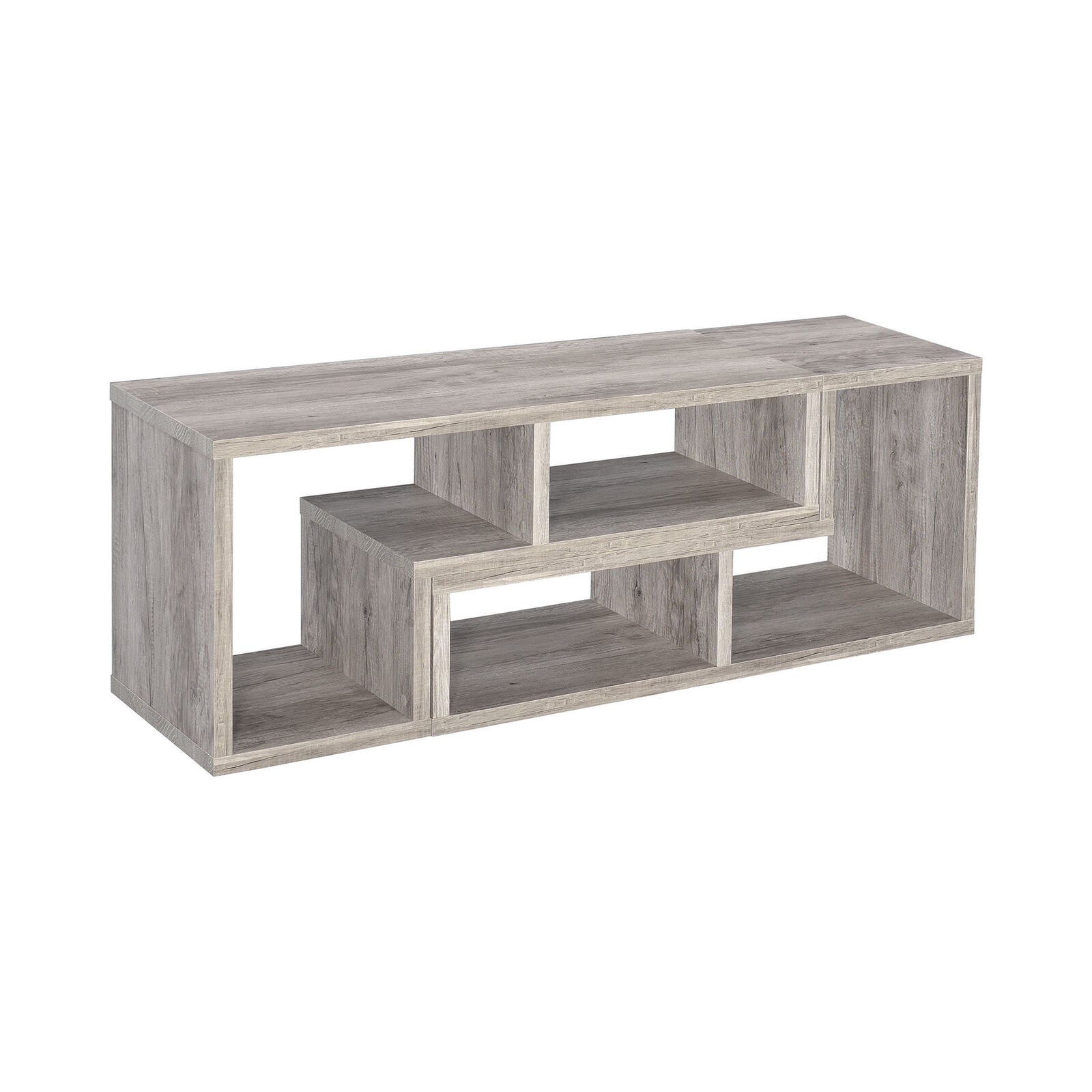 Coaster Modern Convertable Bookcase And TV Console Grey Driftwood 802330