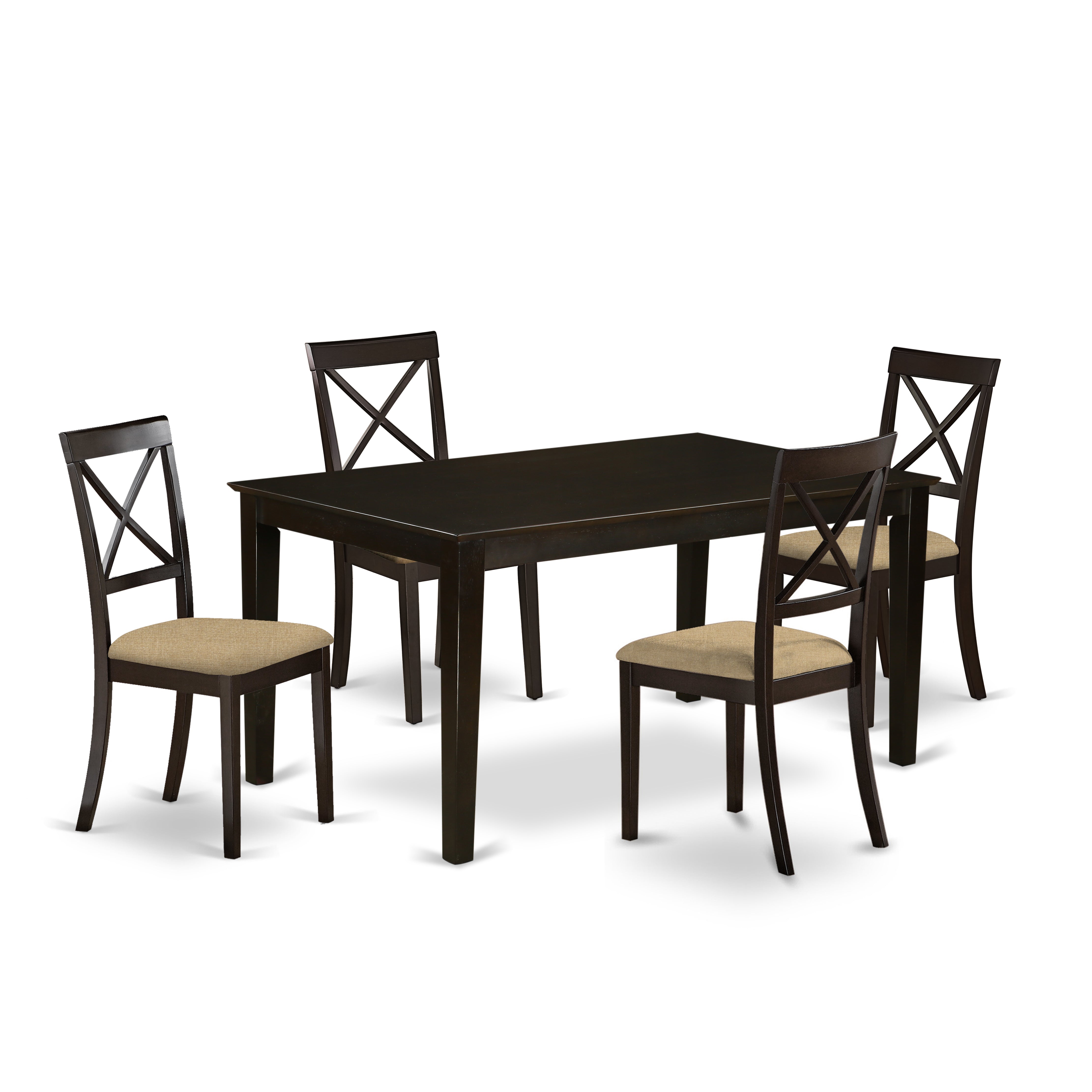 CABO5S-CAP-C 5 PC Dining room set-Top Dining Table and 4 Microfiber Dining seat Chairs