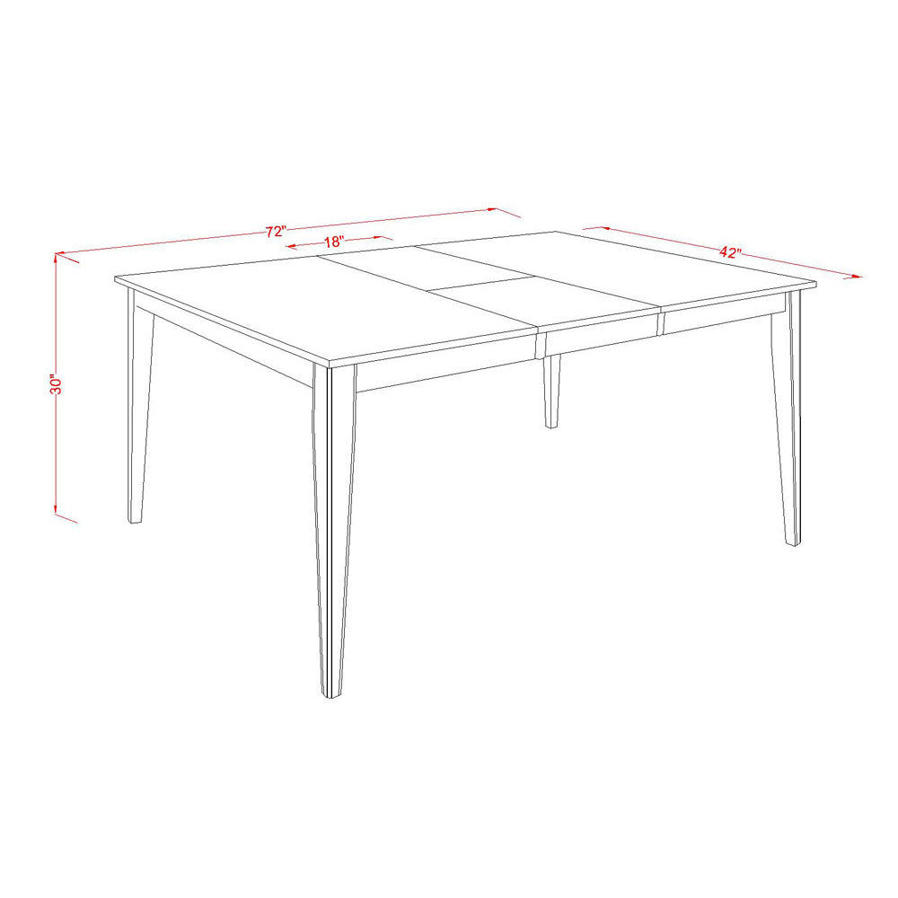 HEBO7-CAP-W 7 PC Dining room set for 6-Dining Table with Leaf and 6 Dinette Chairs.