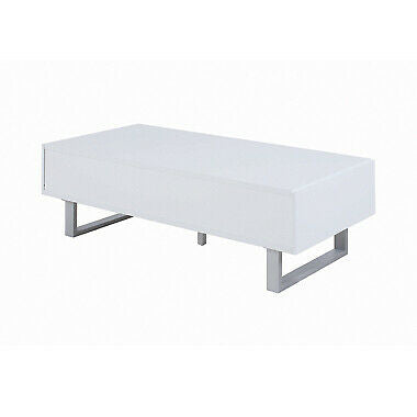 Coaster Contemporary 2-Drawer Coffee Table With Drawers High Glossy White