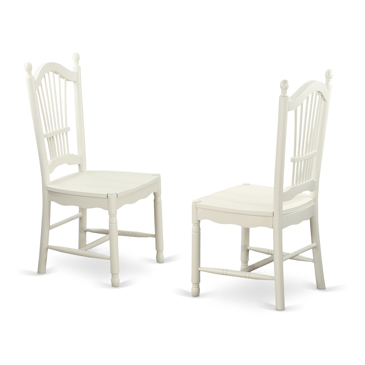 andO3-LWH-W 3 Pc set with a Round Table and 2 Wood Dinette Chairs with Stunning Linen White .