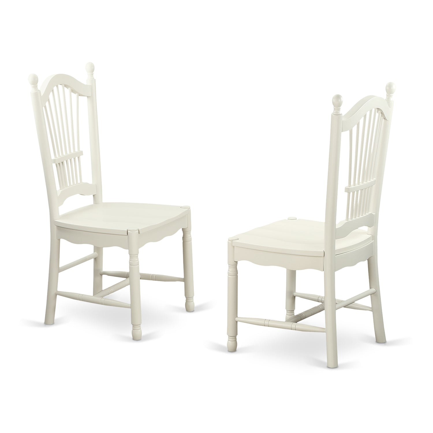 DOC-LWH-W Dover Dining Room Chairs With Wood Seat - Finished in Linen White