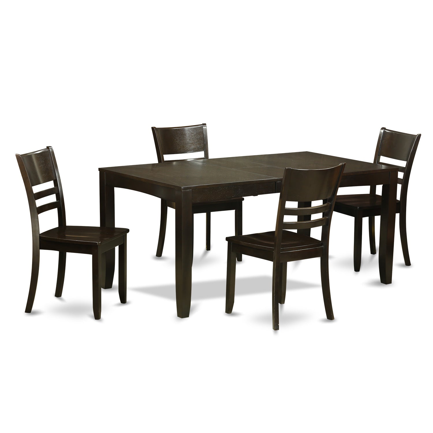 LYFD5-CAP-W 5 Pc Dining room set-Kitchen Tables with Leaf and 4 Chairs for Dining room