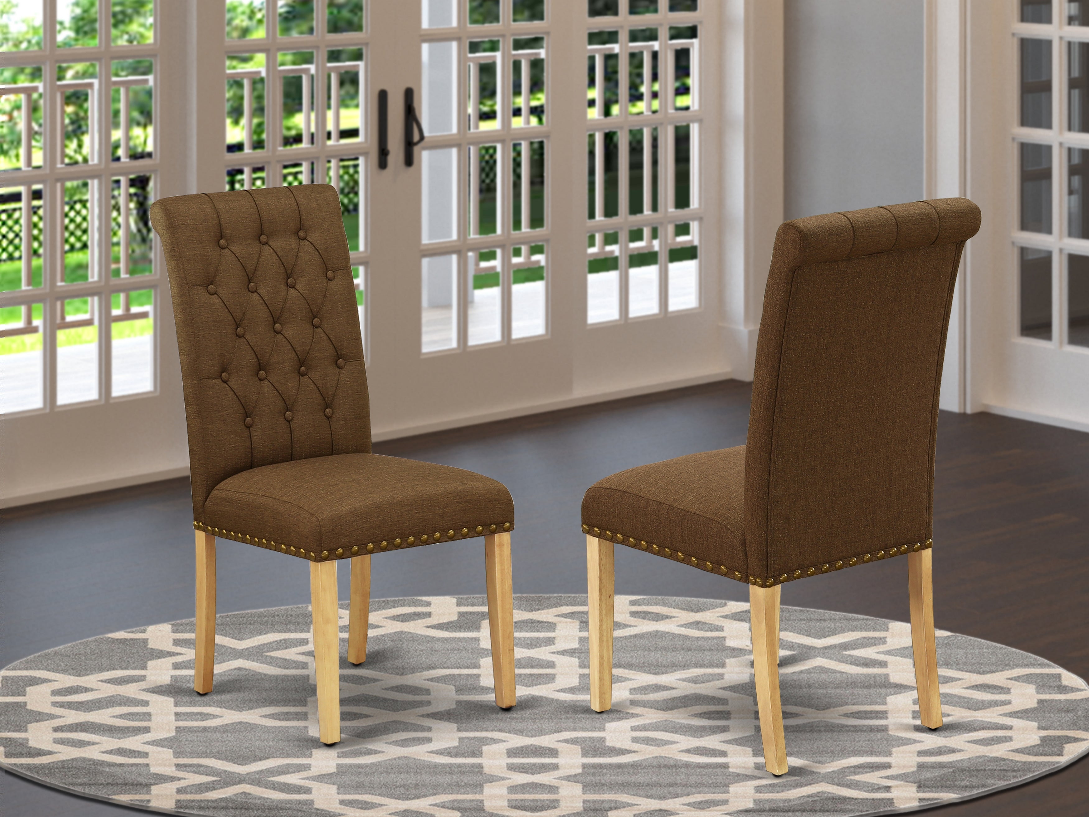 BRP4T18 Bremond Parson Chair With Oak Leg And Linen Fabric