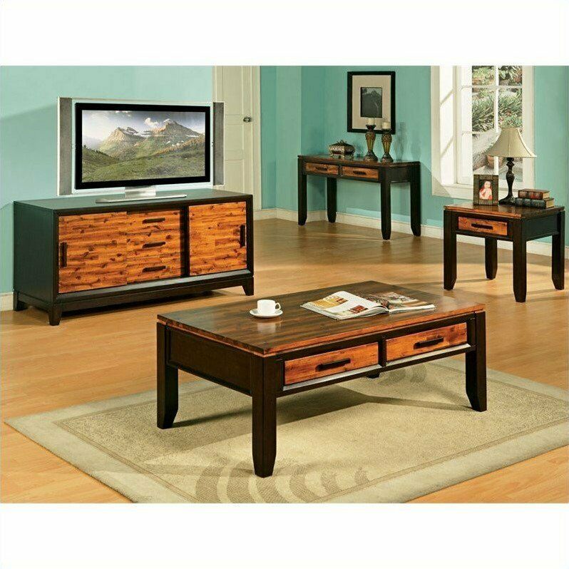 Abaco Contemporary Two Tone Coffee Cocktail Table With Drawers