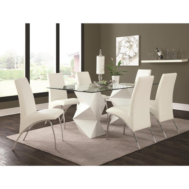 Ophelia Contemporary White Dining Chair, Set of Two