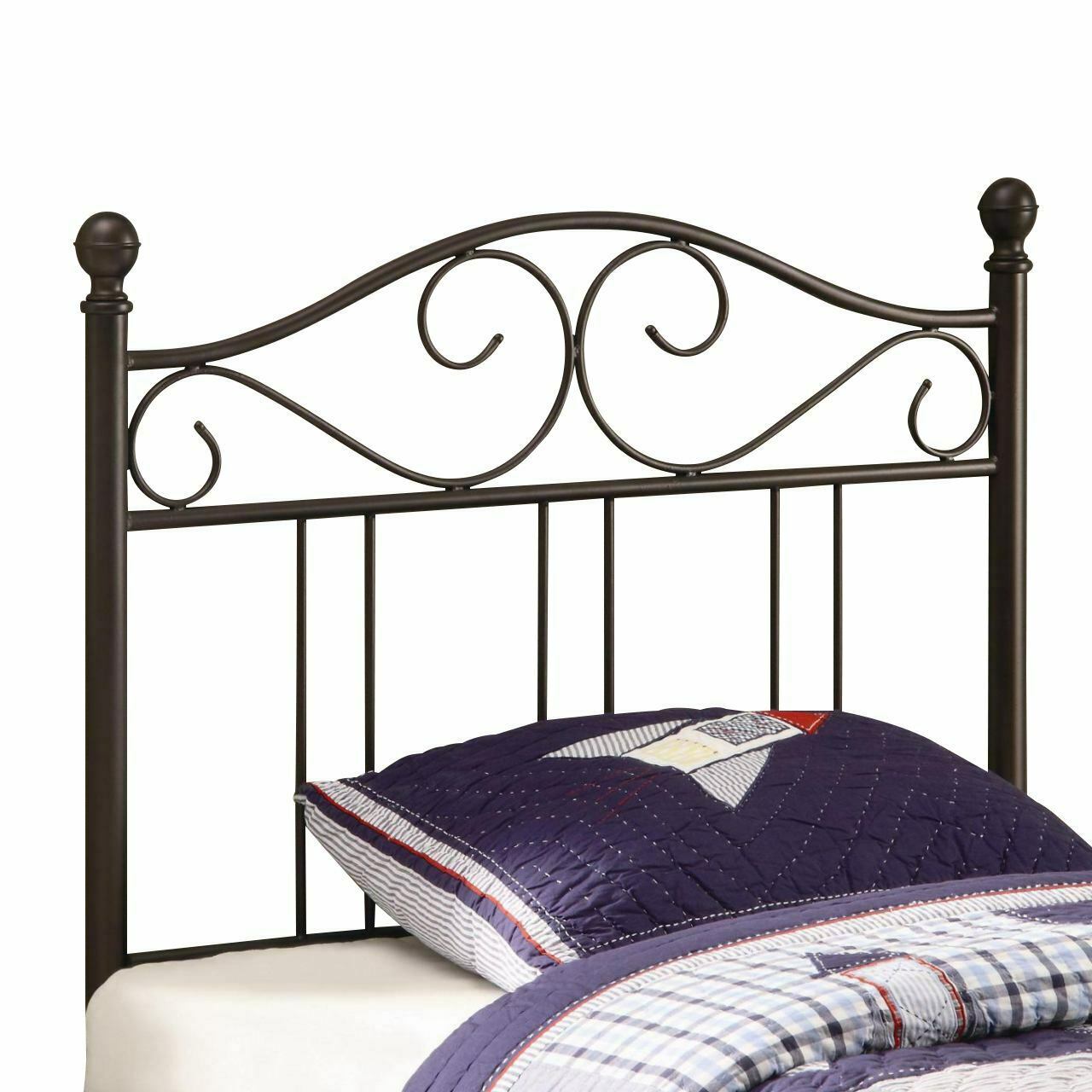 Metal Scroll Arched Twin Headboard Dark Bronze Head Boad Bed