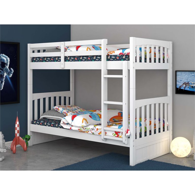 Twin Over Twin Mission Bunkbed in White