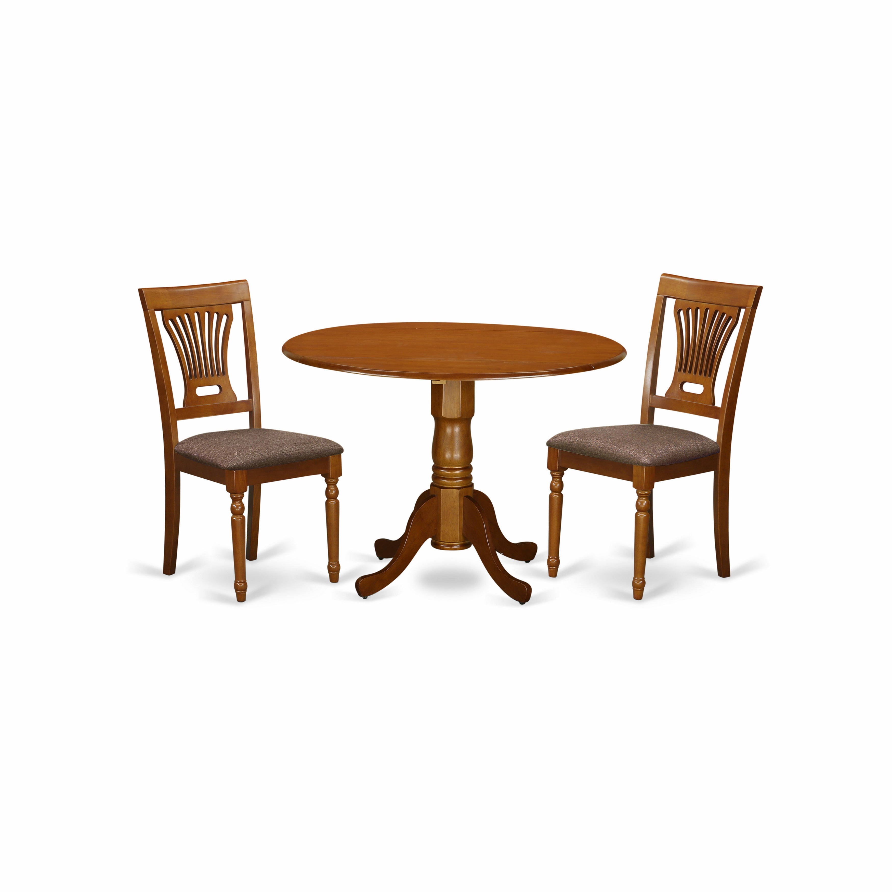 DLPL3-SBR-C 3 Pc Kitchen nook Dining set-small Kitchen Table and 2 Dining Chairs