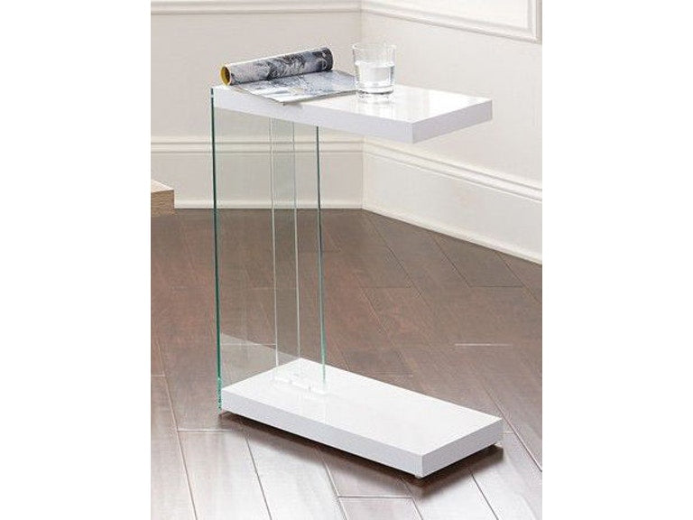 Elaina Chair Side End Table, Glossy White