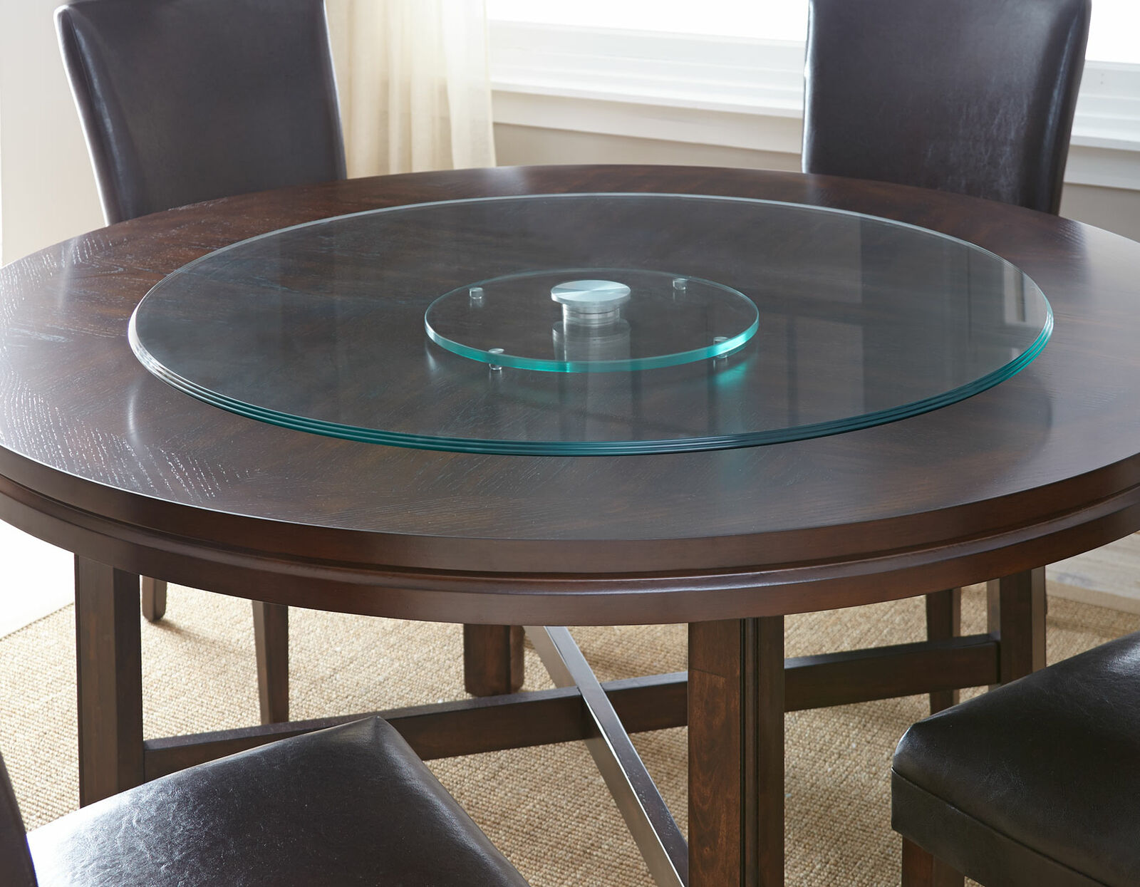 Avenue 40 Inch Triple Edge Tempered Glass Turn Table Lazy Susan