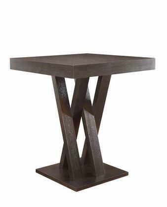 Contemporary Double X-Shaped Base Square Counter Dining Table Cappuccino 100523