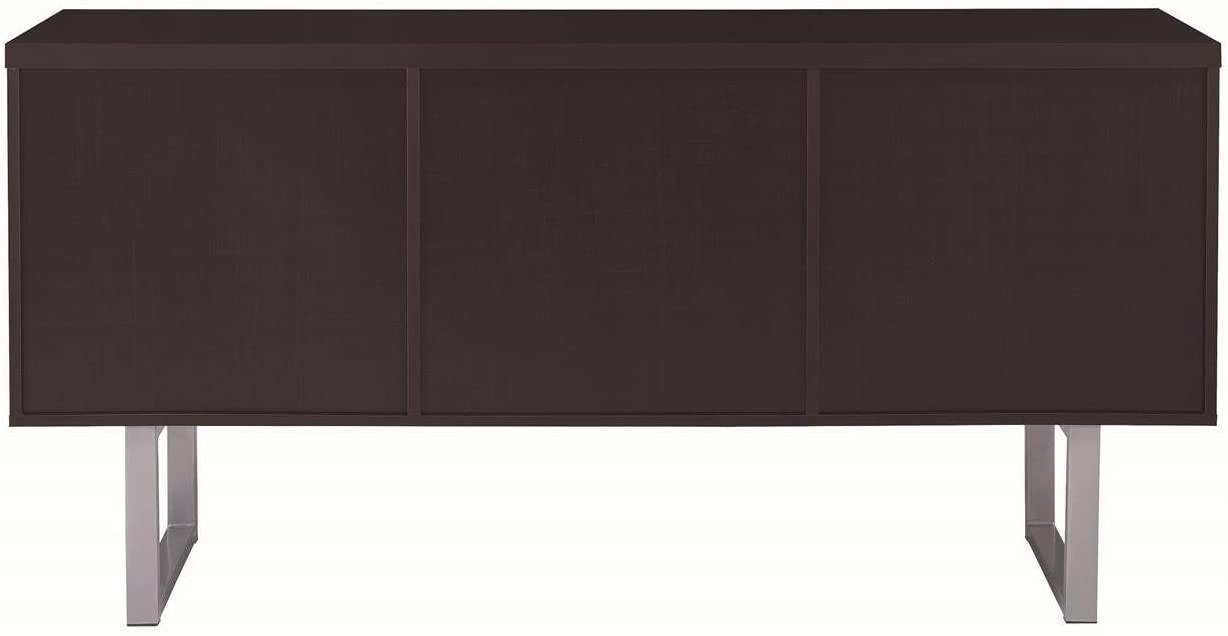 Lawtey 5-drawer Credenza with Adjustable Shelf Cappuccino