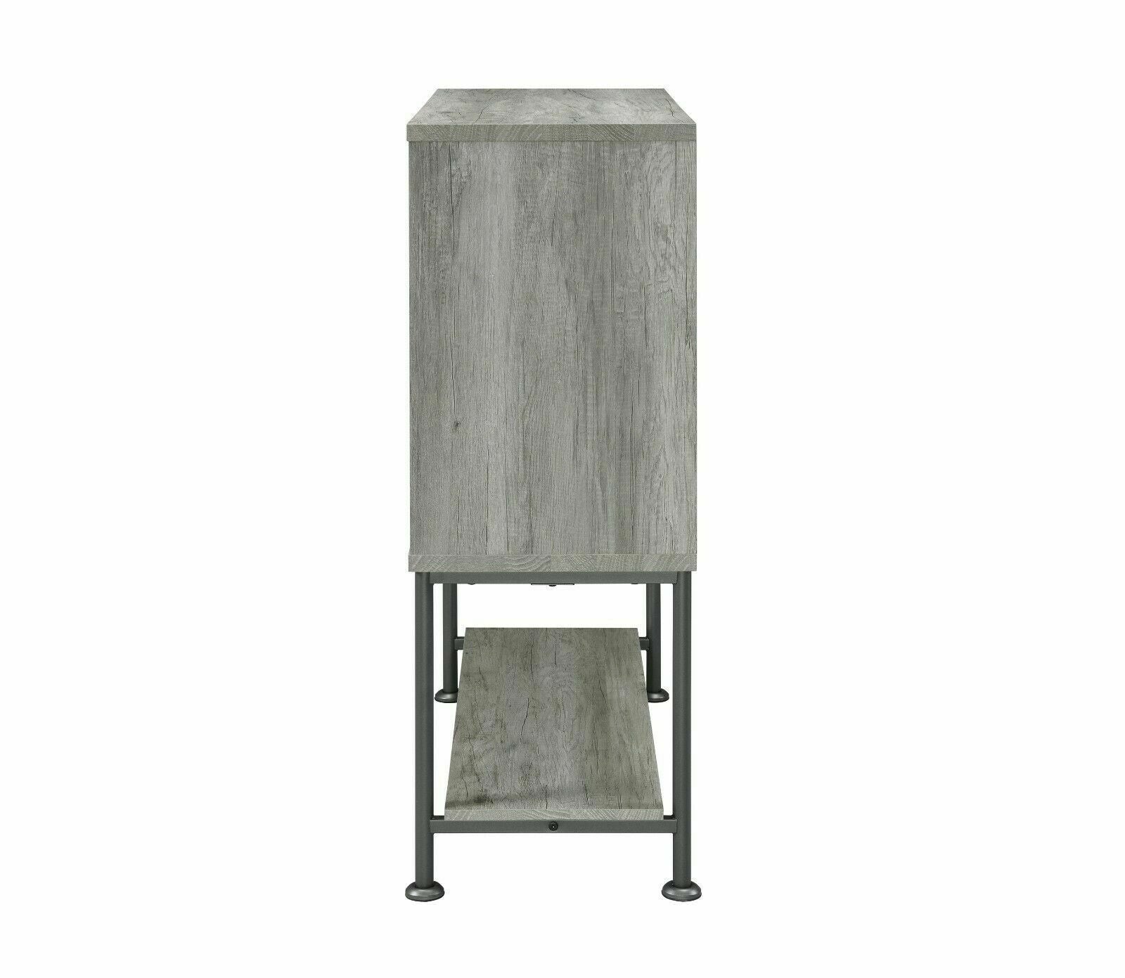 Coaster Country Rustic Farmhouse Sliding Barn Door Bar Cabinet Wine Storage Gray