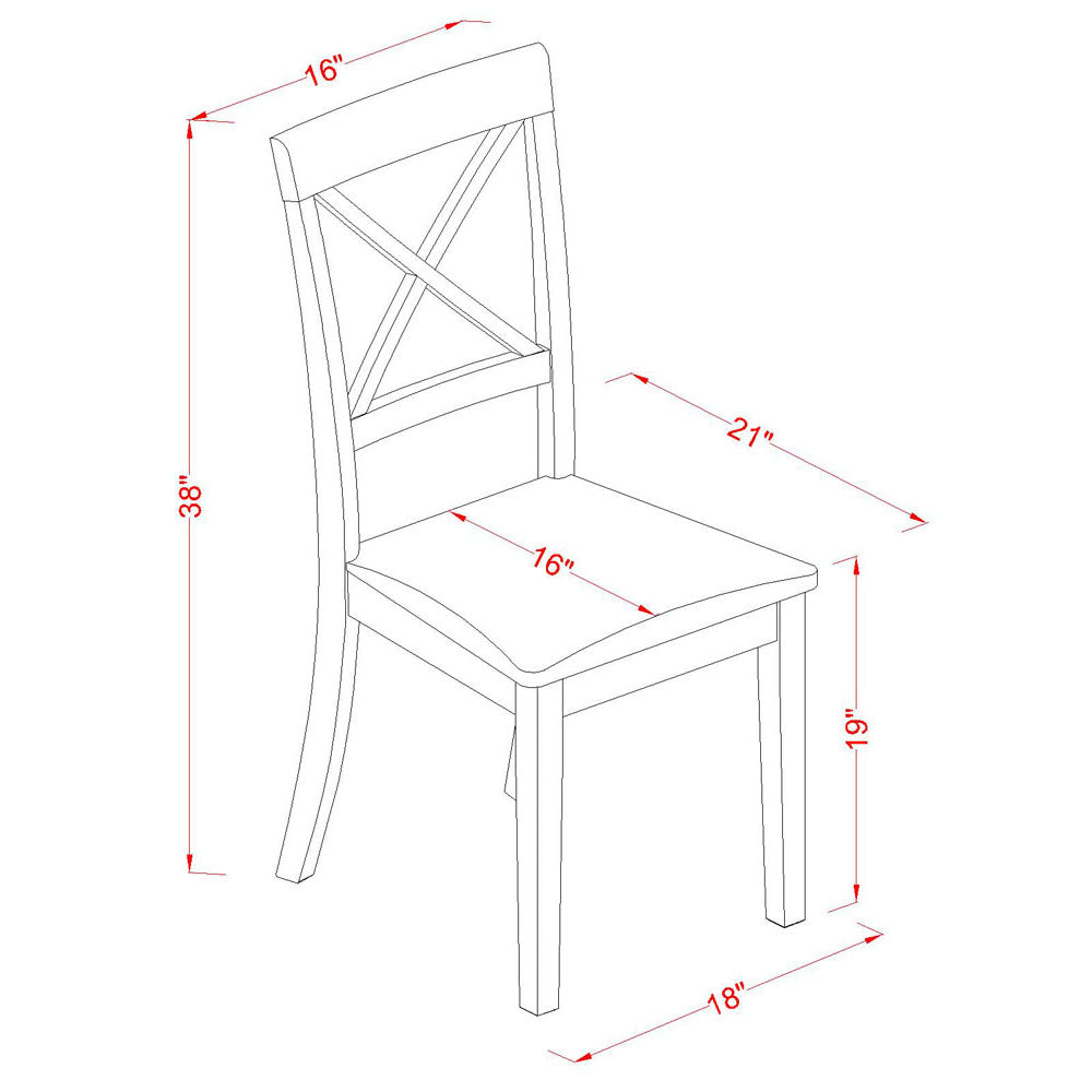 BOC-CAP-C Boston X-Back dining chair with Faux Leather Upholstered Seat