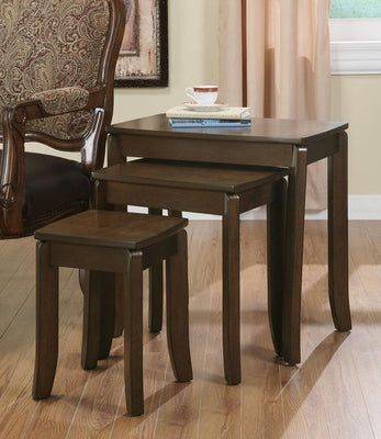 3 Piece Elegant Nesting Tables in Cappuccino