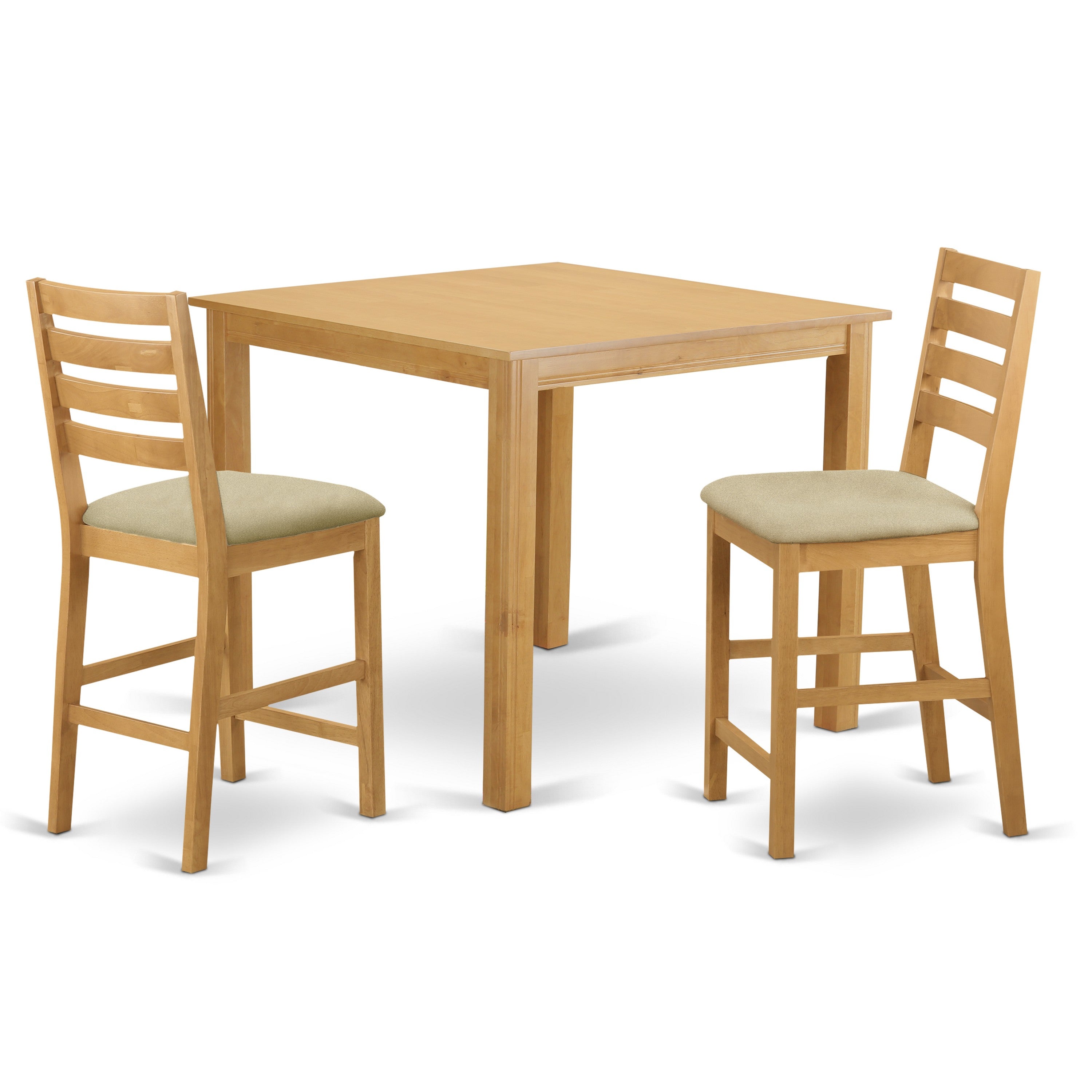 CAFE3-OAK-C 3 PC counter height Dining room set-pub Table and 2 counter height stool