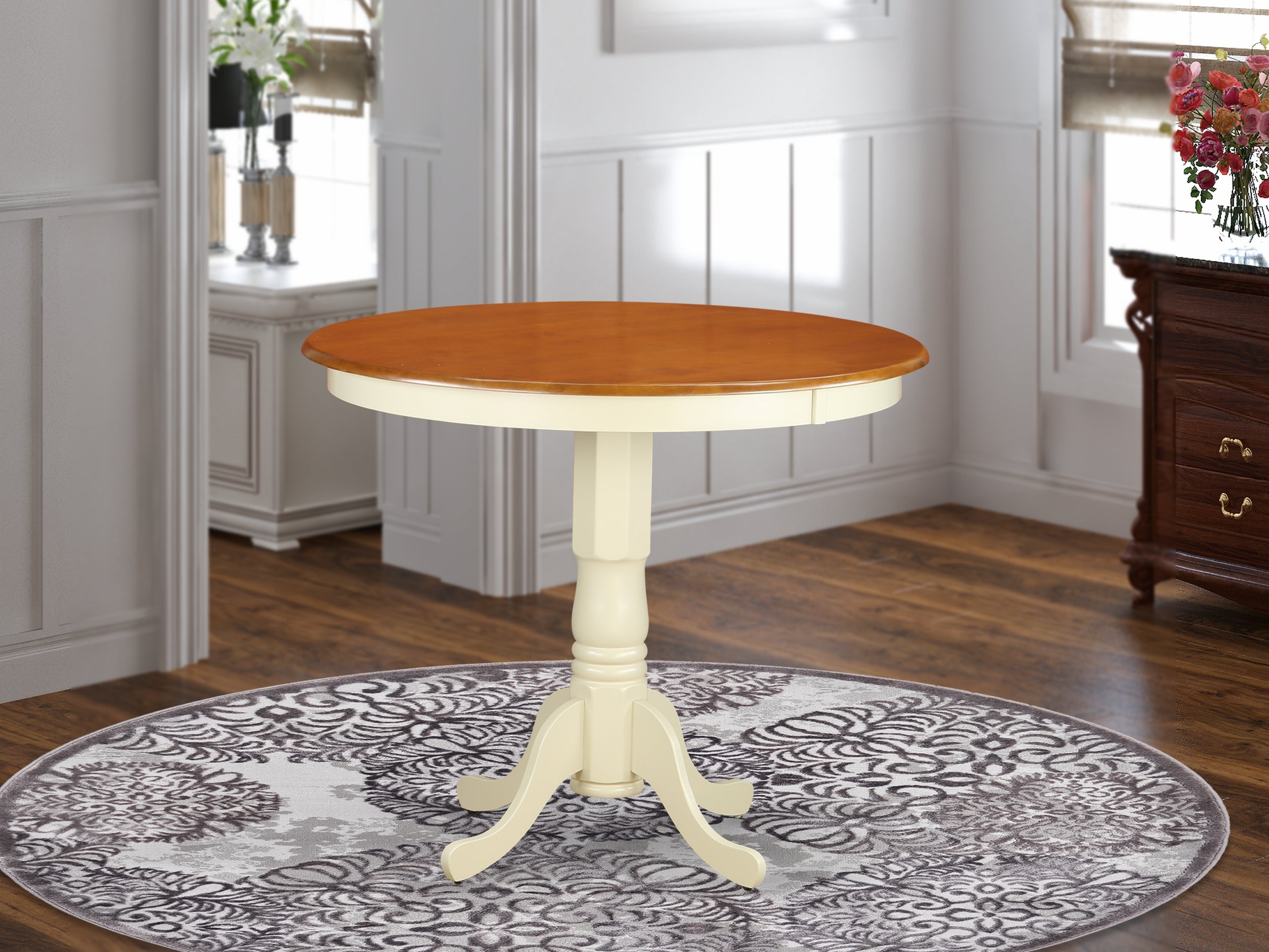 JAT-WHI-TP Counter height Table in Buttemilk and Cherry