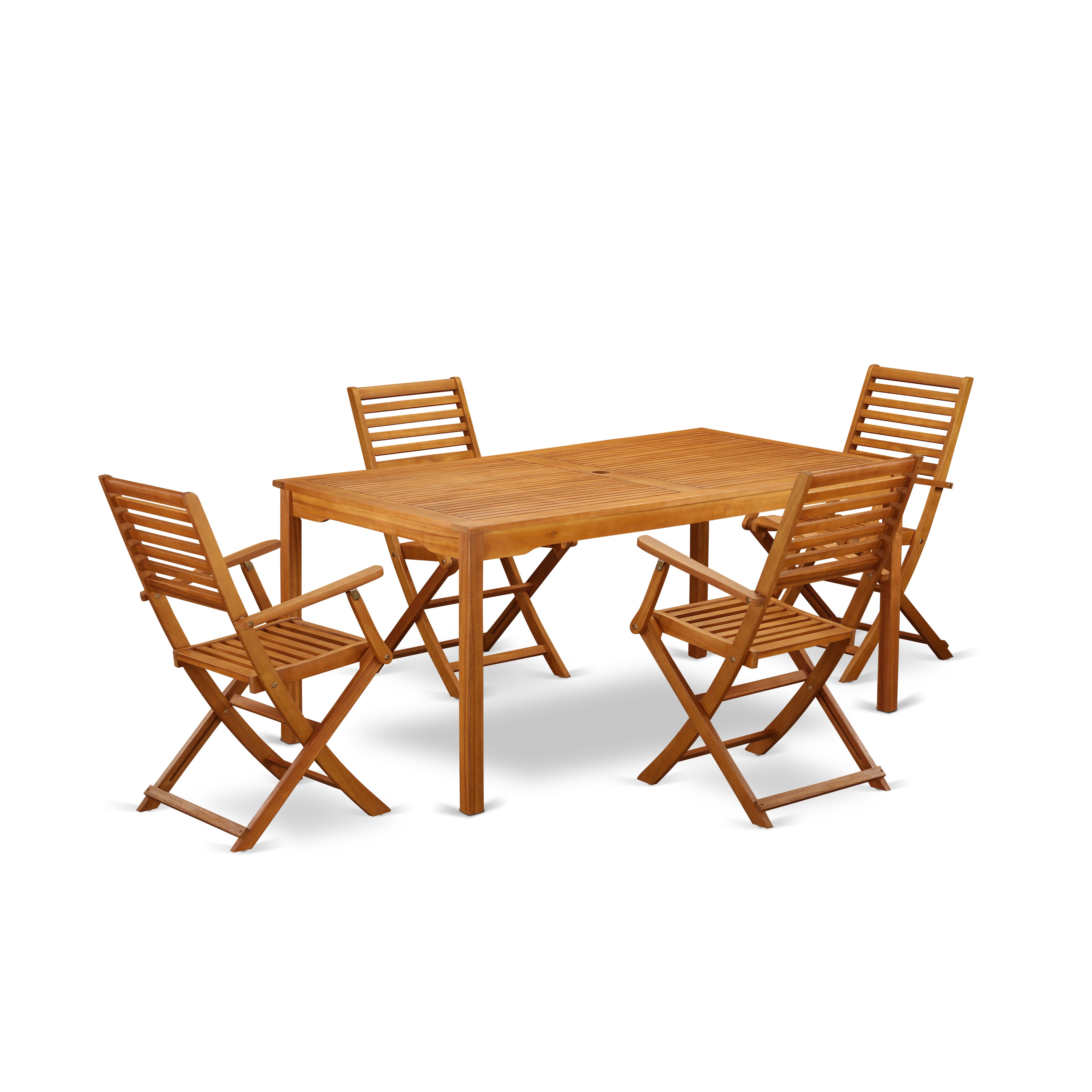 CMBS5CANA This 5 Piece Acacia Hardwood Outside patio Sets includes an Outdoor-Furniture table and four chairs