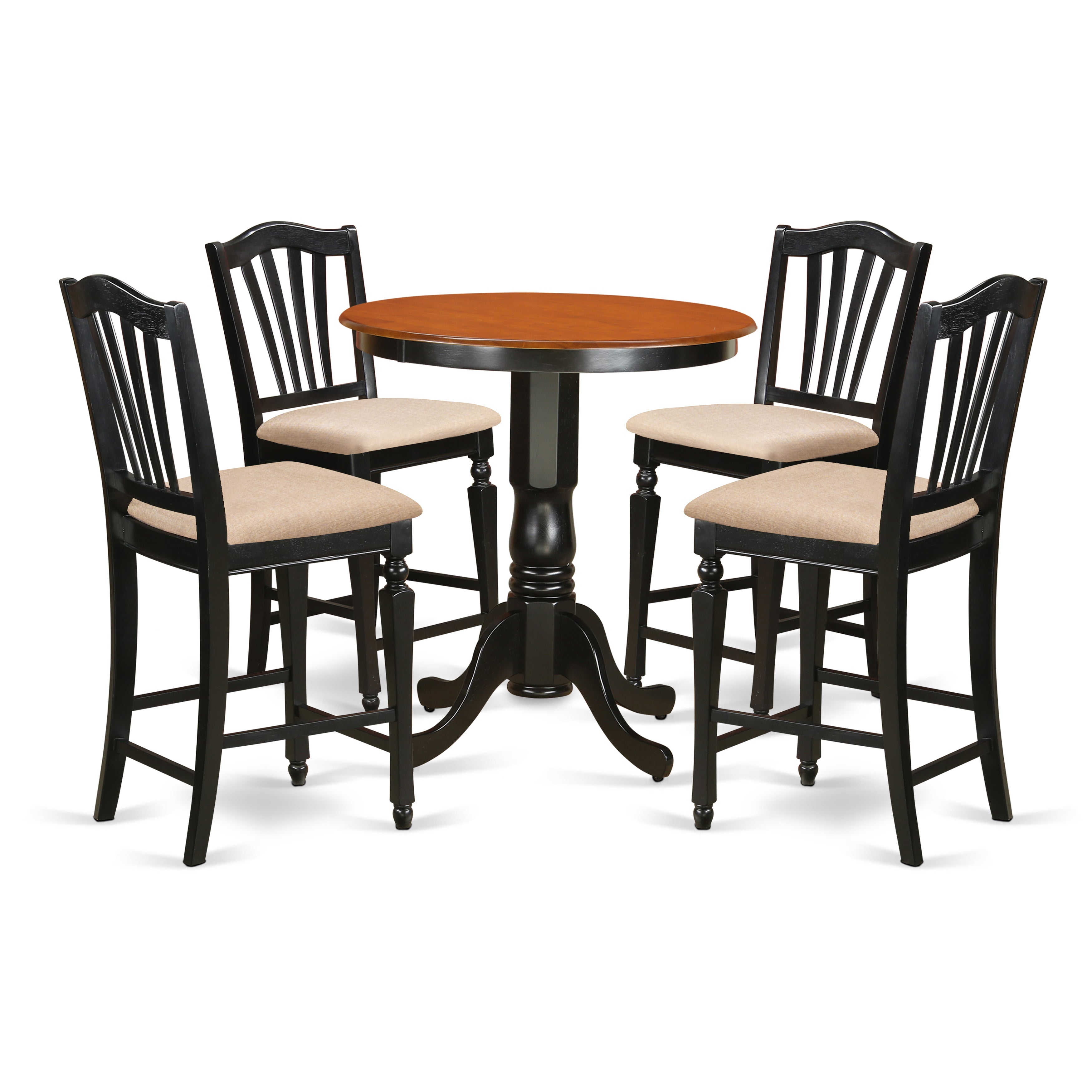 EDCH5-BLK-C 5 Pc counter height set - Kitchen Table and 4 counter height Dining chair.