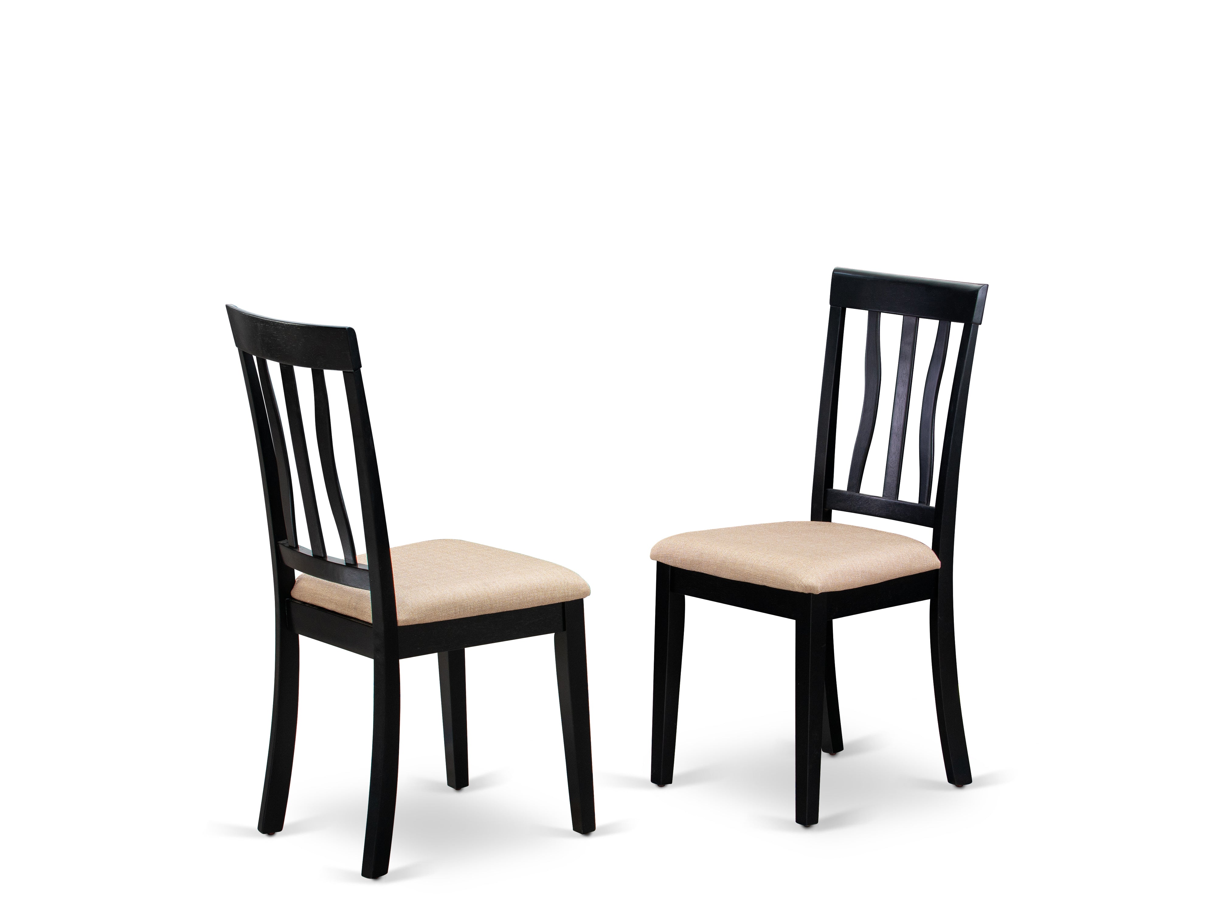 AVAT7-BLK-C Dining set - 7 Pcs with 6 Wooden Chairs