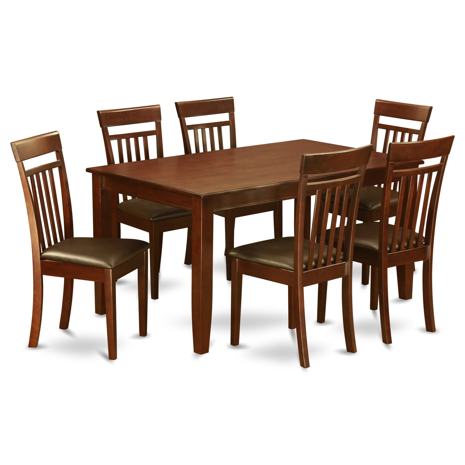DUCA7-MAH-LC 7 Pc formal Dining room set-Dining Table and 6 Dining Chairs