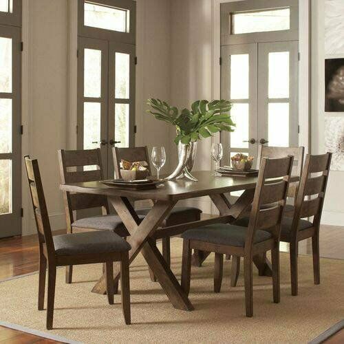 Alston Ladder Back Dining Side Chairs Knotty Nutmeg And Grey (Set Of 2)