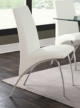 Ophelia Contemporary White Dining Chair, Set of Two