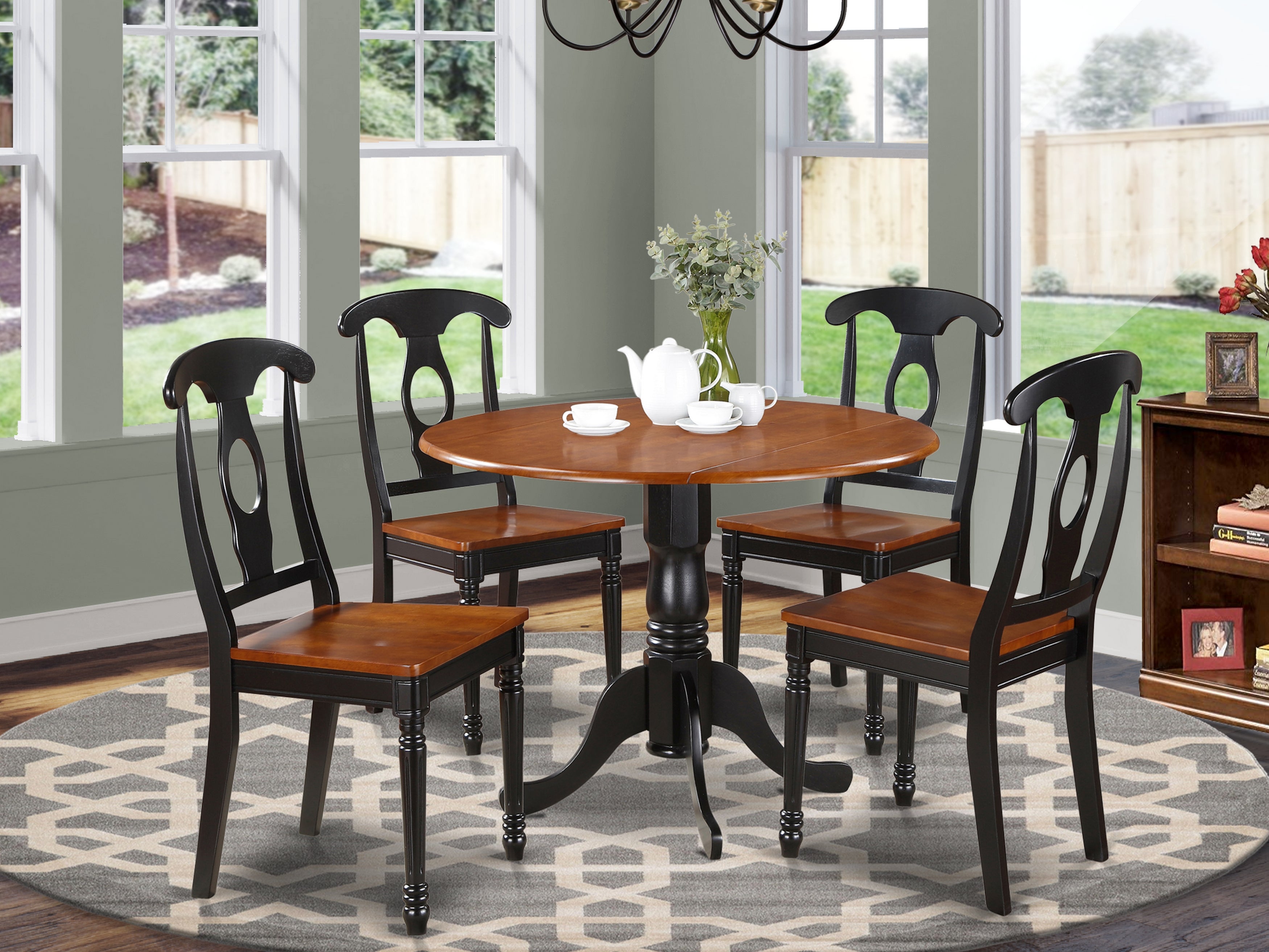 DLKE5-BCH-W 5 PC small Kitchen Table set-Table and 4 dinette Chairs